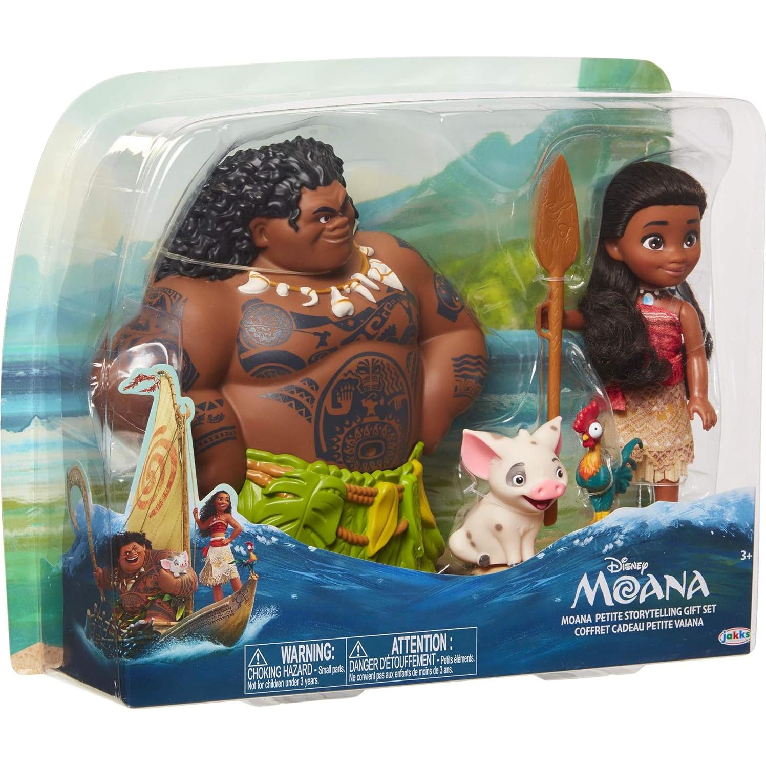 Set de Muñecas Moana y Maui 4 Piezas Jakks 15-20 cm
