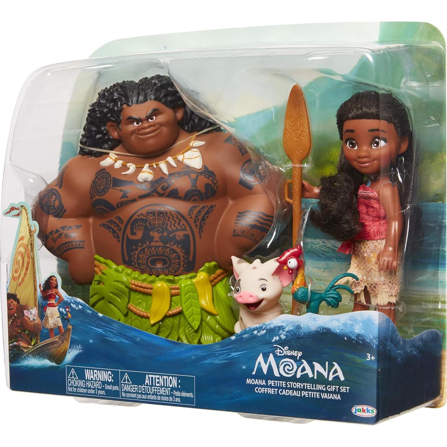 Set de Muñecas Moana y Maui 4 Piezas Jakks 15-20 cm