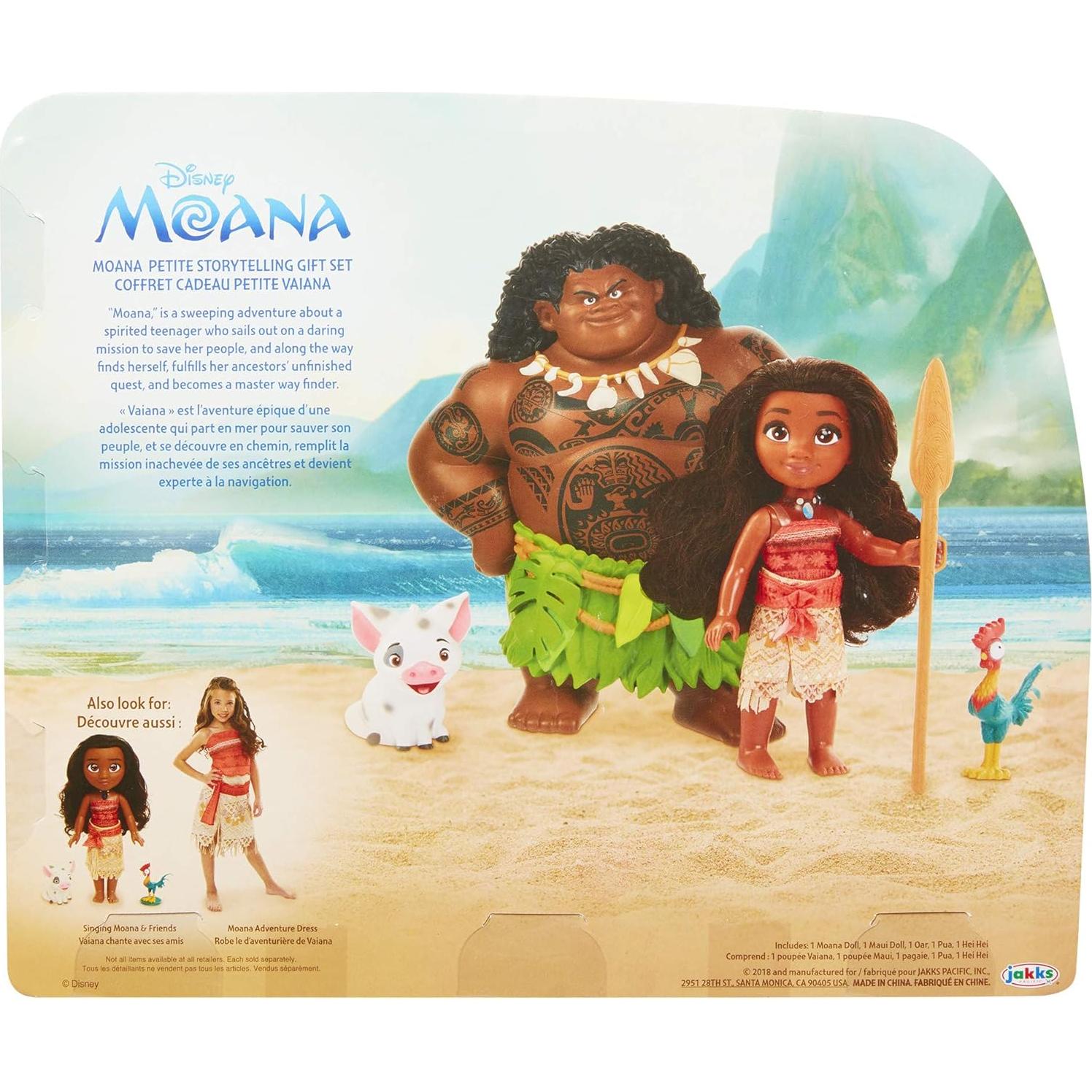 Set de Muñecas Moana y Maui 4 Piezas Jakks 15-20 cm