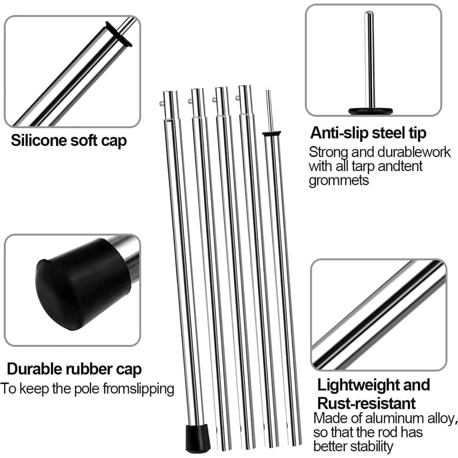 Postes de Camping Ajustables SAN LIKE - Acero Inoxidable 2 Pcs