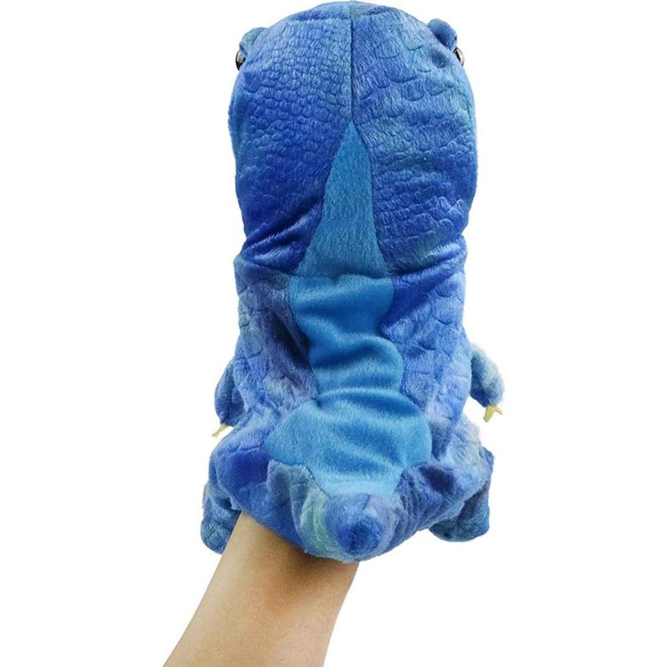 Títere de Mano Dinosaurio de Peluche HooYiiok 28 cm Azul
