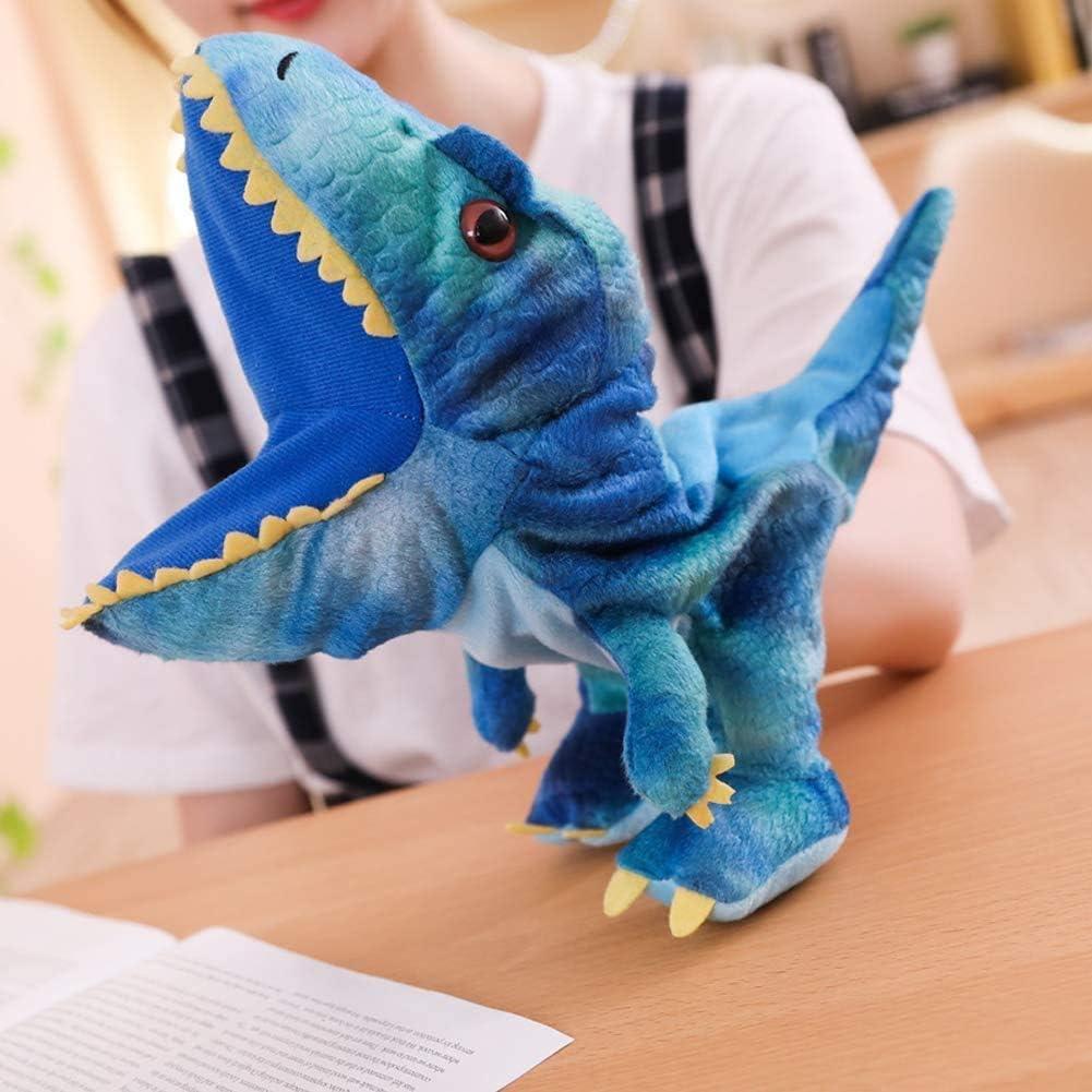 Títere de Mano Dinosaurio de Peluche HooYiiok 28 cm Azul