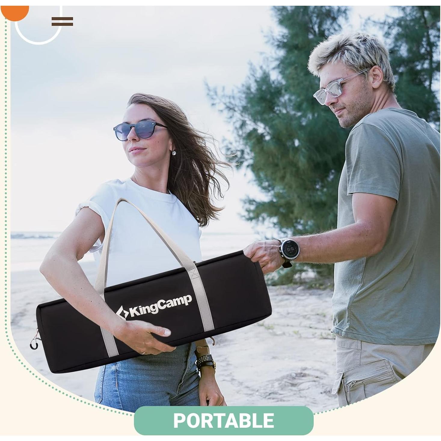 Carpa de Ducha KingCamp 2 Habitaciones Azul/Gris para Camping