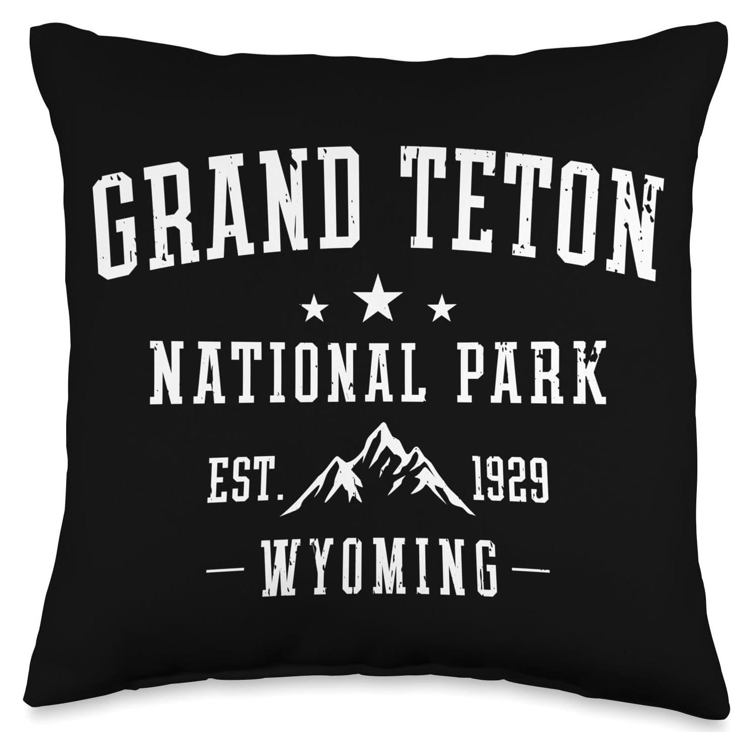 Cojín Cuadrado Vintage 40x40 cm Souvenir Grand Teton