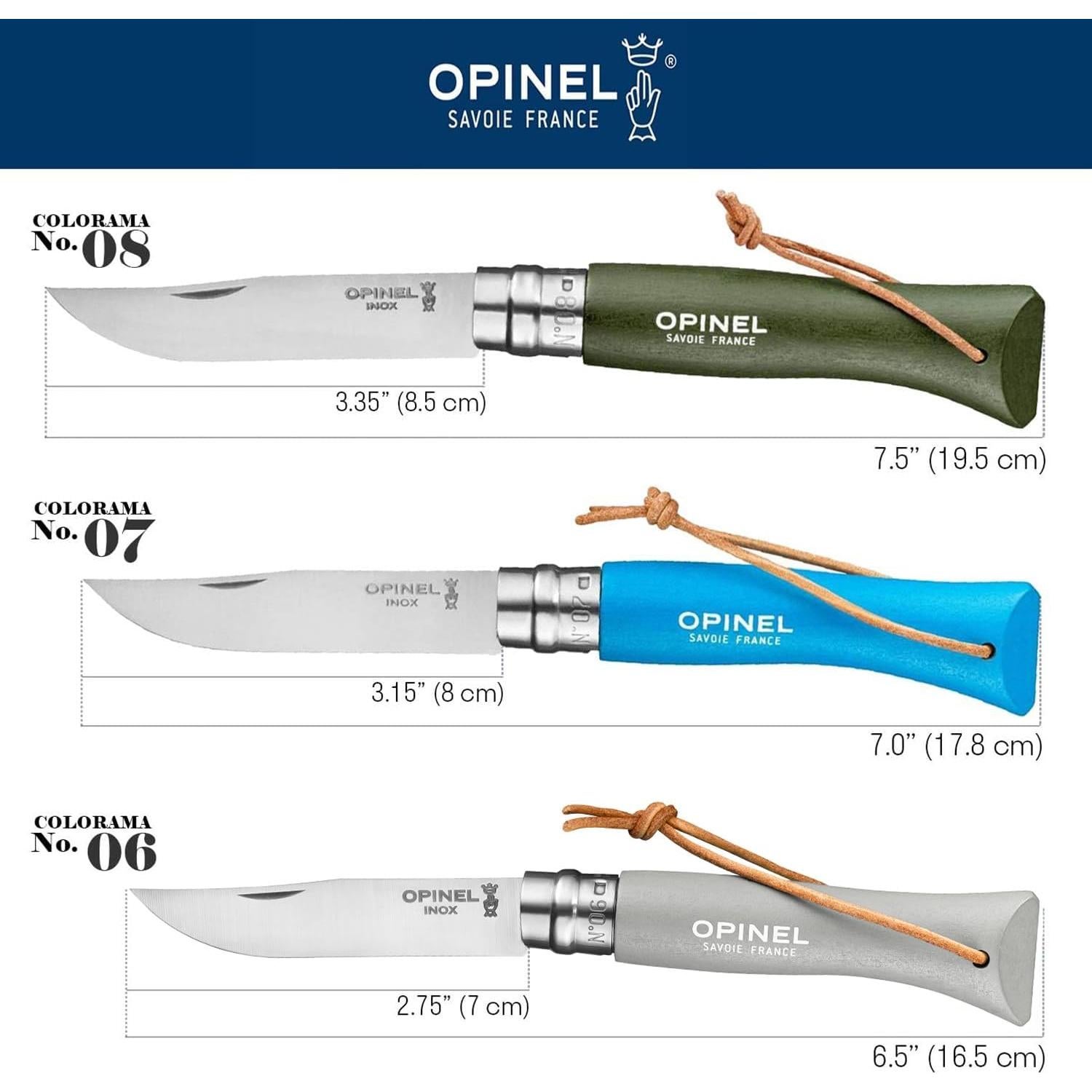 Cuchillo Plegable Opinel No.6 Inoxidable 7.2cm Color Nube