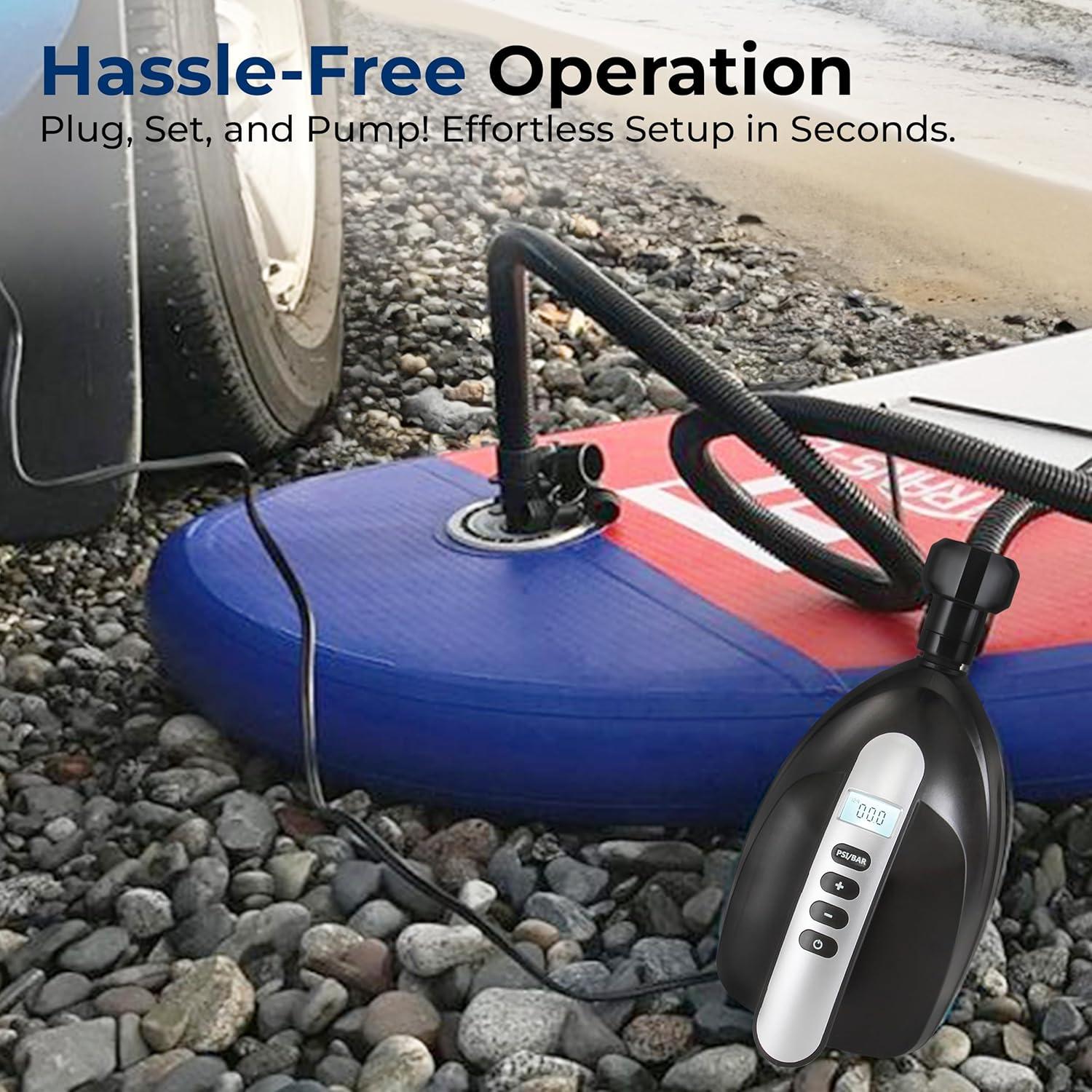 Bomba de Aire Eléctrica SereneLife 16 PSI Doble Etapa Portátil