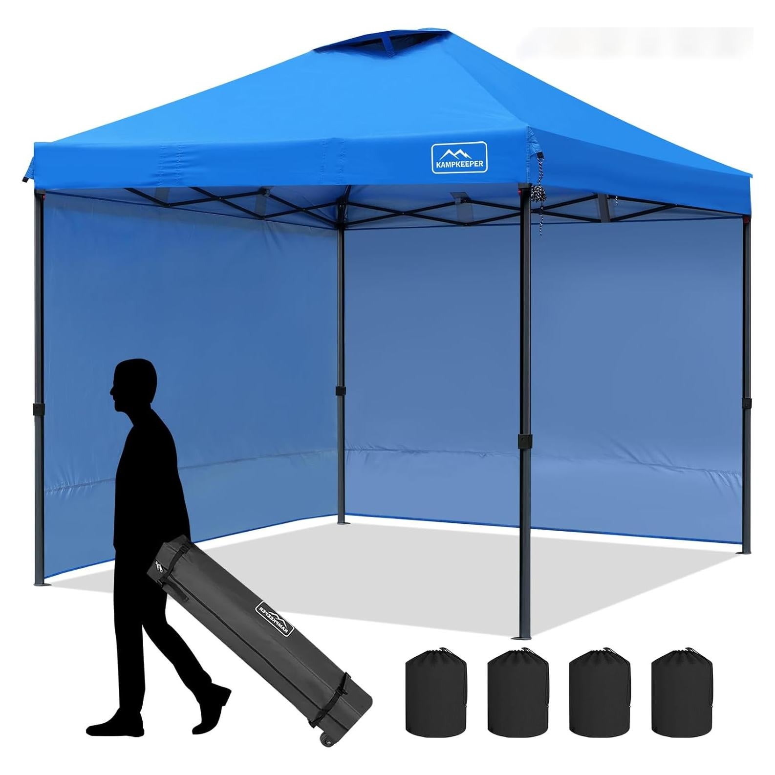 Carpa Plegable KAMPKEEPER 3x3m con 2 Paredes Laterales