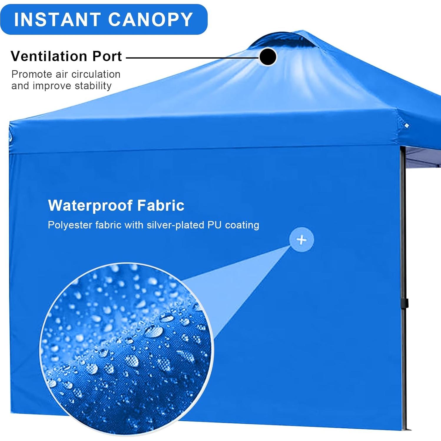 Carpa Plegable KAMPKEEPER 3x3m con 2 Paredes Laterales