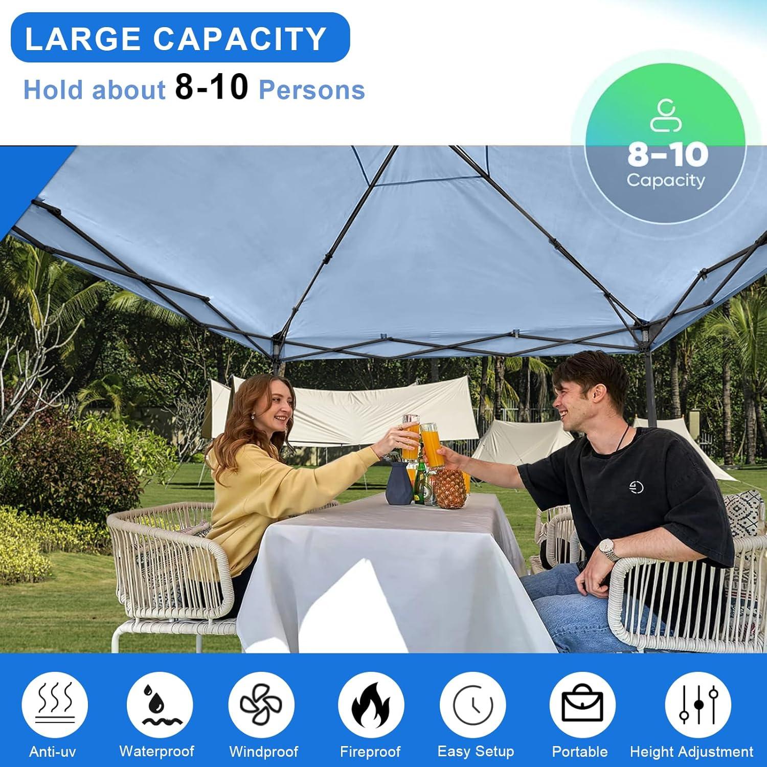Carpa Plegable KAMPKEEPER 3x3m con 2 Paredes Laterales