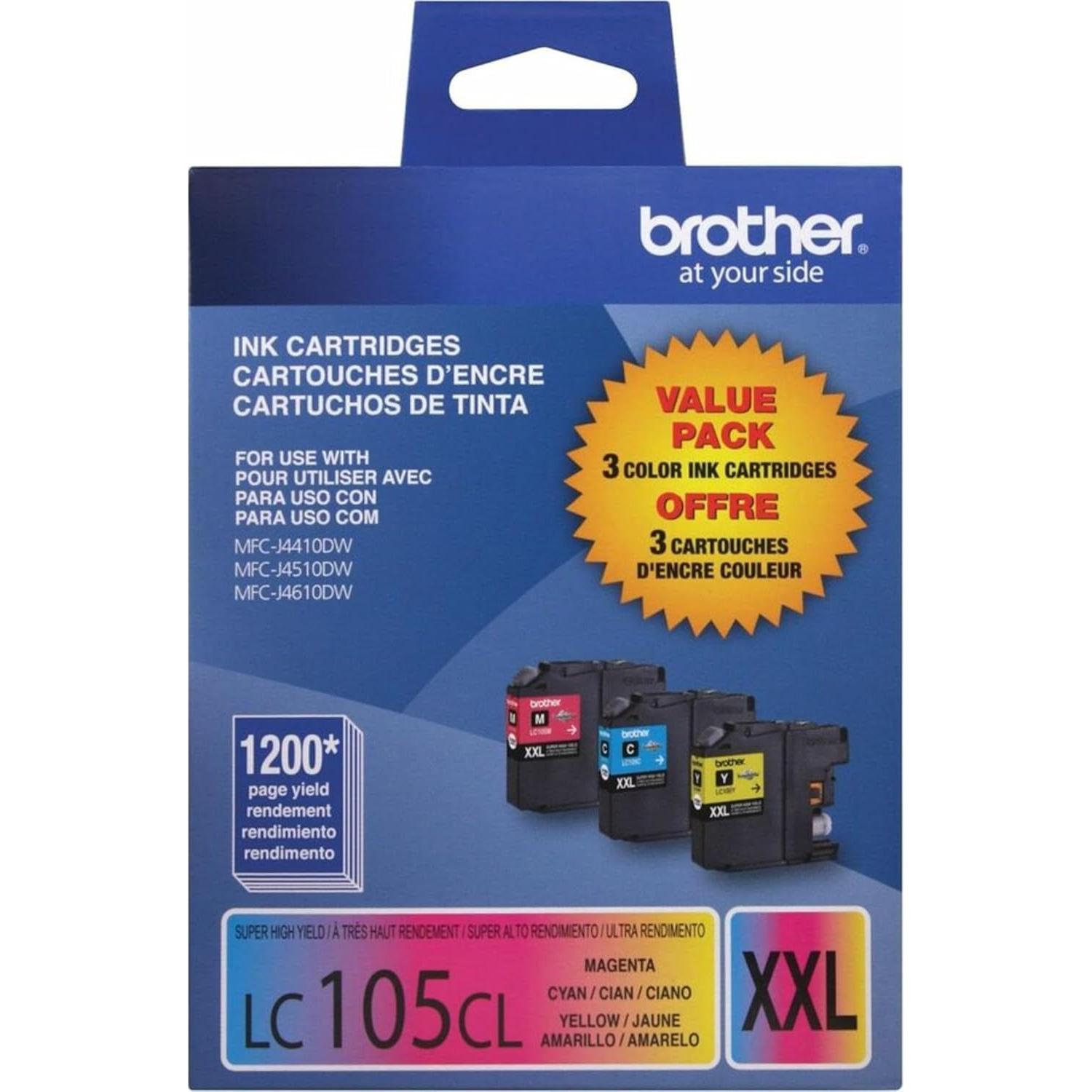 Tinta Brother LC1053PKS - Paquete de 3 Colores (Cian, Magenta, Amarillo)