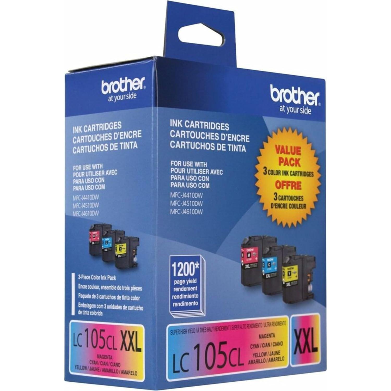 Tinta Brother LC1053PKS - Paquete de 3 Colores (Cian, Magenta, Amarillo)