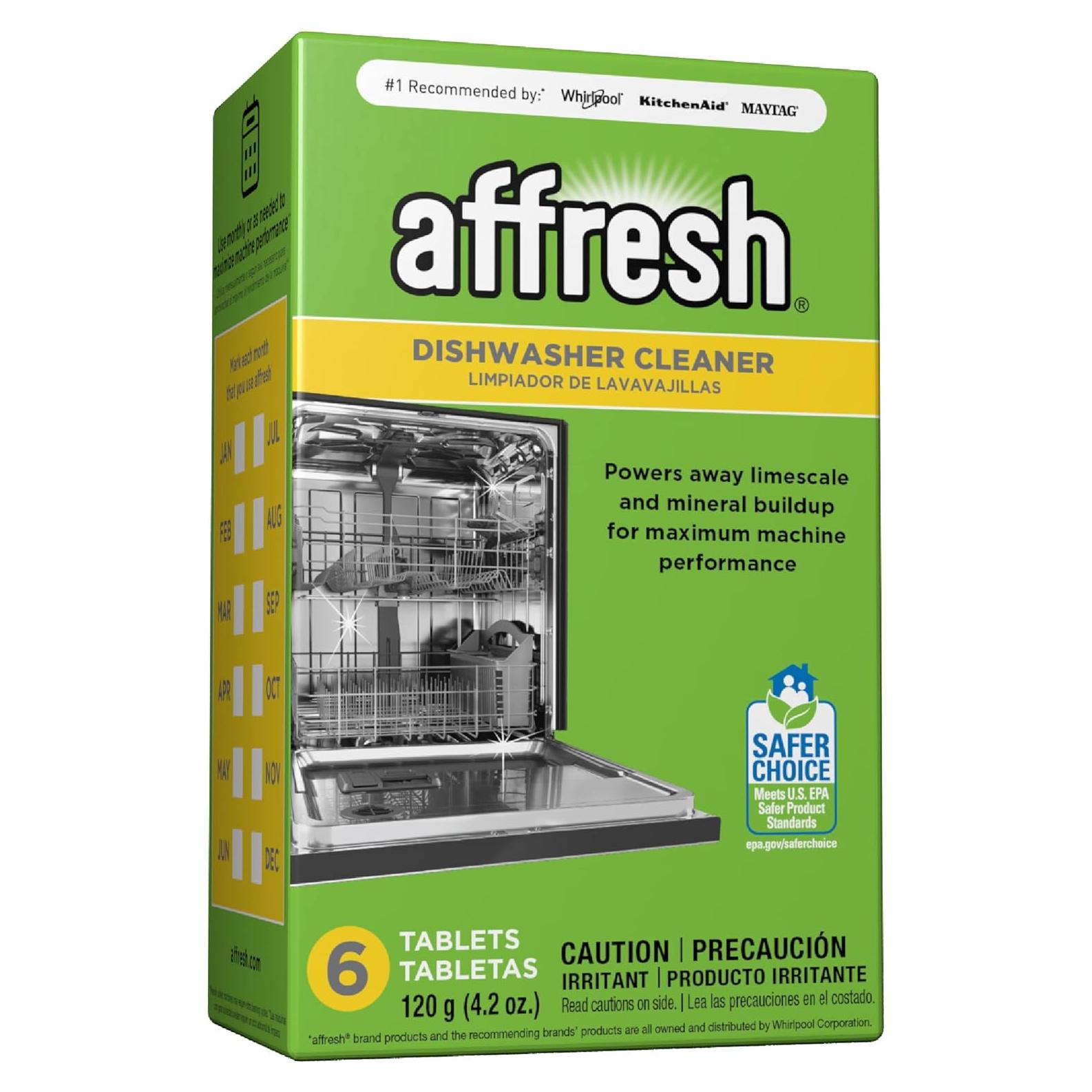 Affresh W10549851 Dishwasher Cleaner 6 Tablets Formulated to Clean Inside All Machine Models, Count