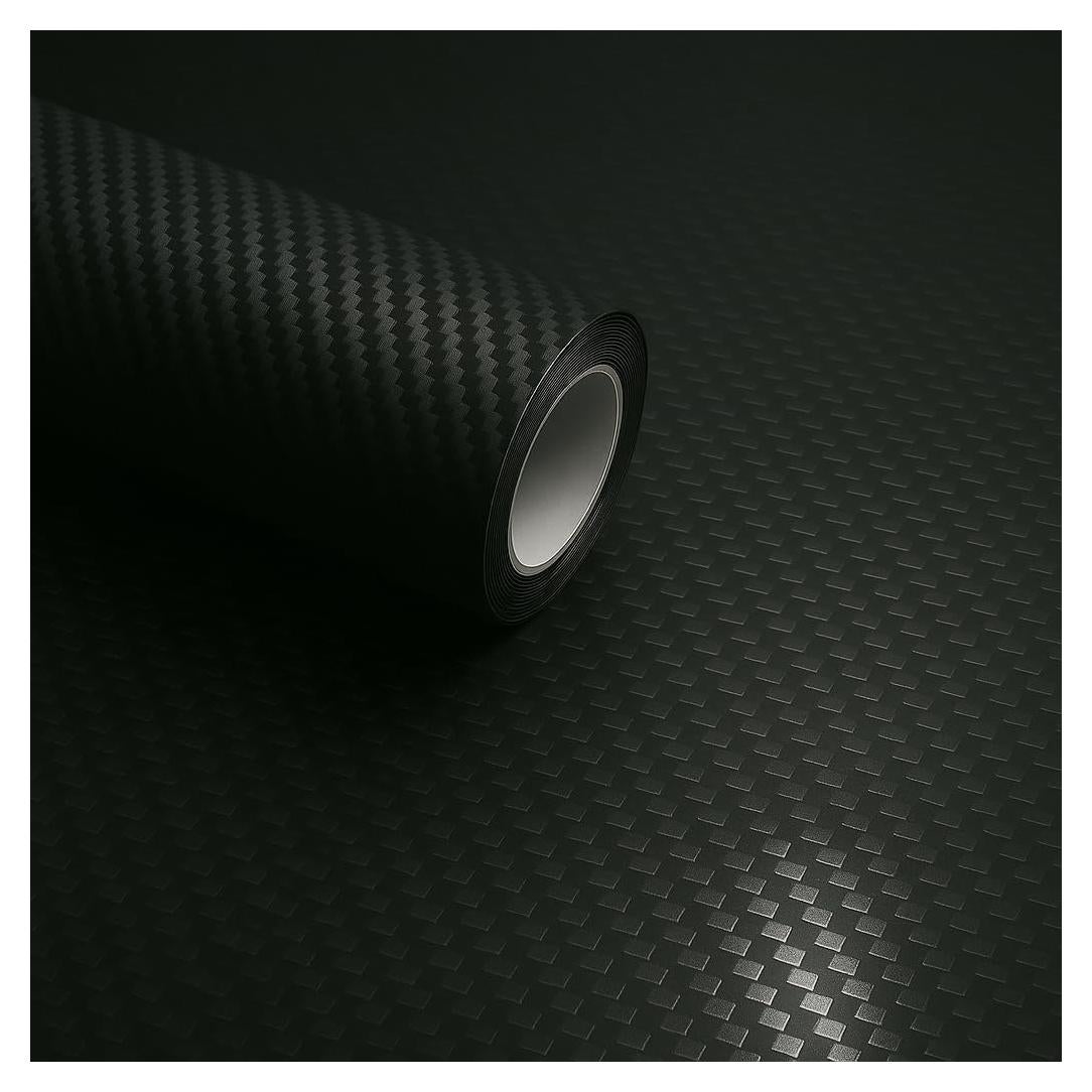 Vinilo Mate Fibra de Carbono RockRose 30.48x152.4cm Negro