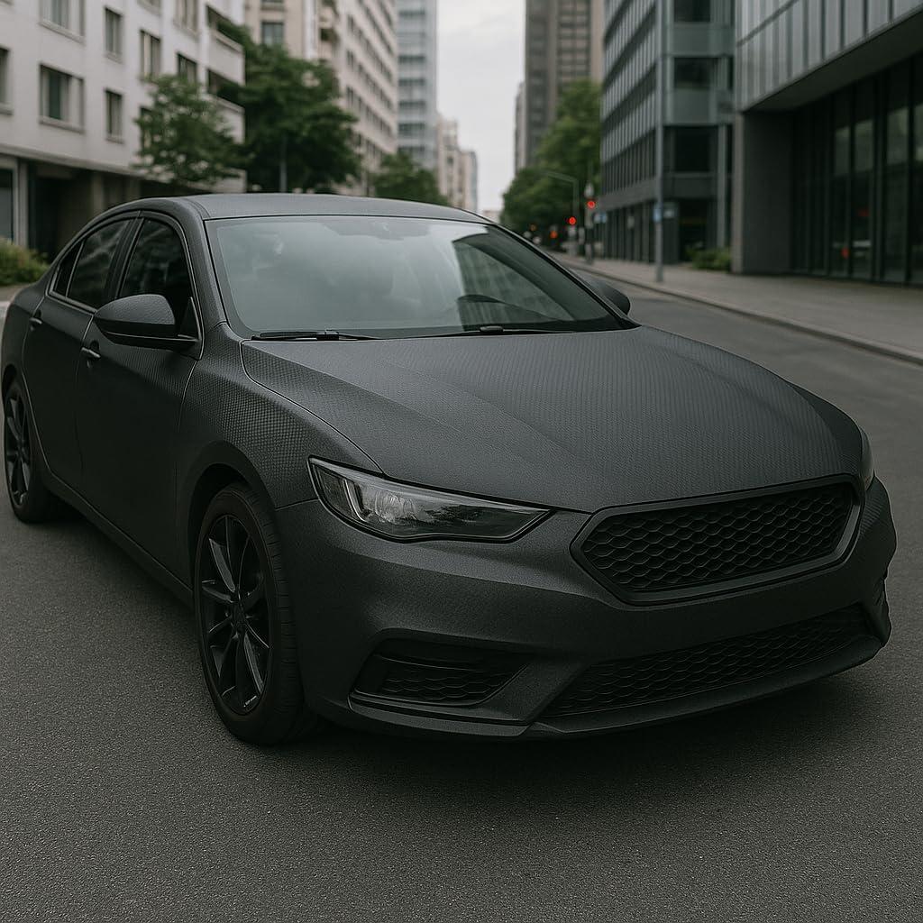 Vinilo Mate Fibra de Carbono RockRose 30.48x152.4cm Negro