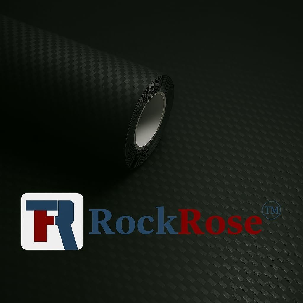 Vinilo Mate Fibra de Carbono RockRose 30.48x152.4cm Negro