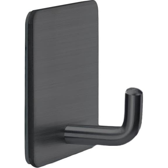 Ganchos Adhesivos FOTYRIG Negros Acero Inoxidable 4 Piezas