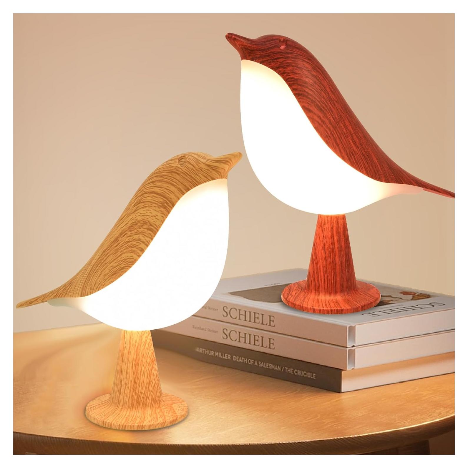 Lámpara de Mesa Táctil Haotao Pájaro 2Pack Recargable USB