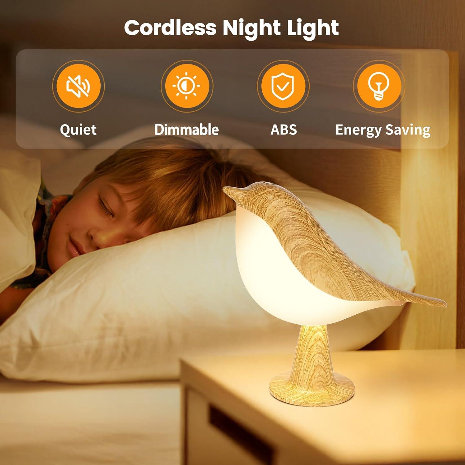 Lámpara de Mesa Táctil Haotao Pájaro 2Pack Recargable USB