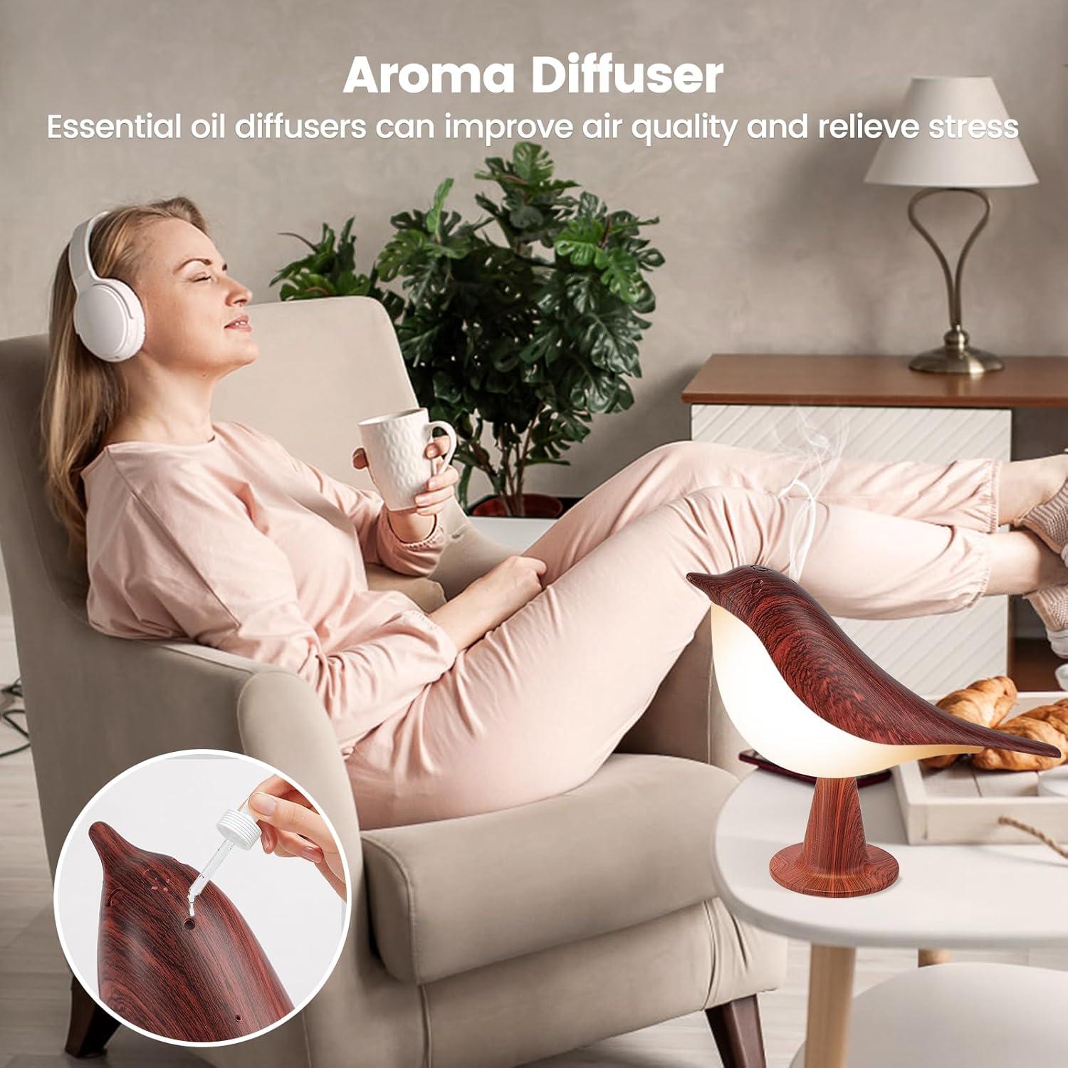 Lámpara de Mesa Táctil Haotao Pájaro 2Pack Recargable USB