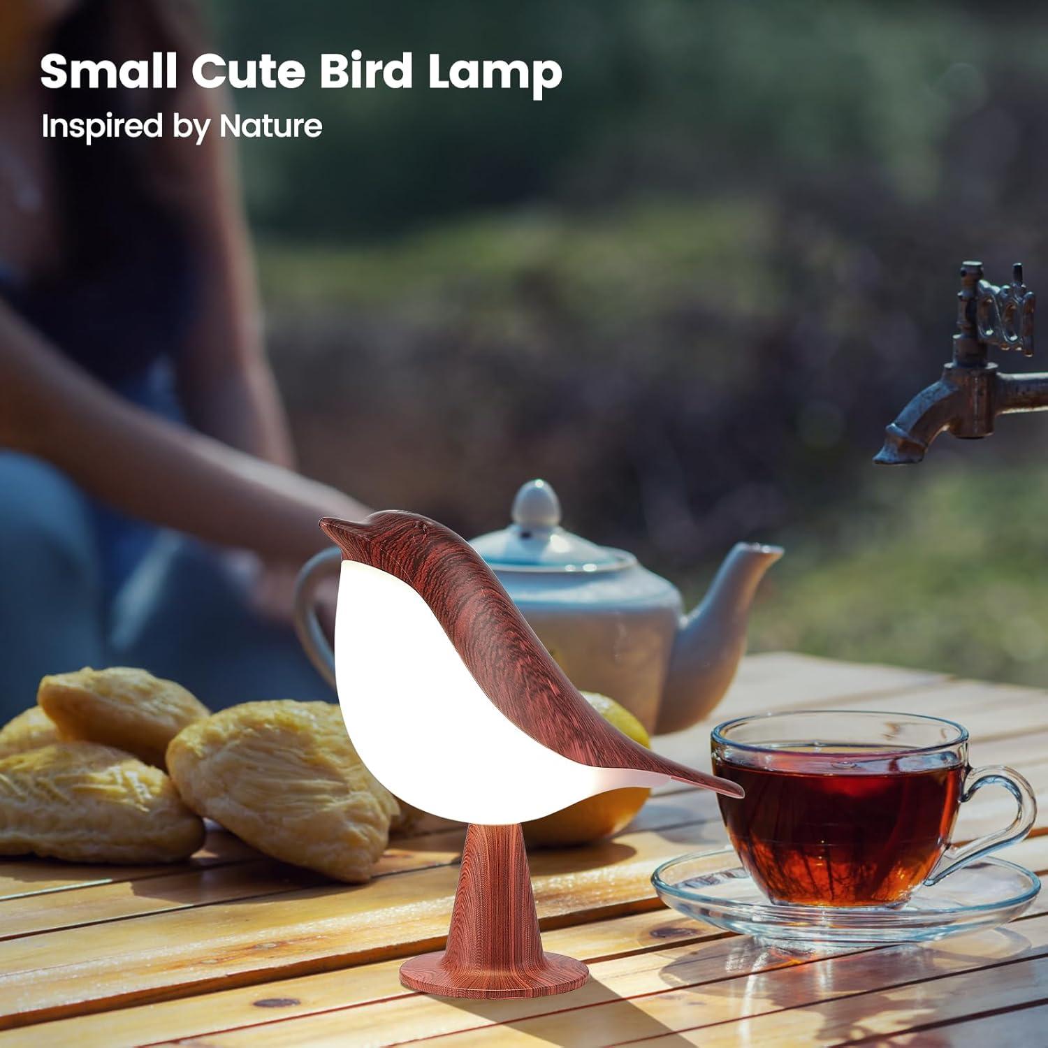 Lámpara de Mesa Táctil Haotao Pájaro 2Pack Recargable USB