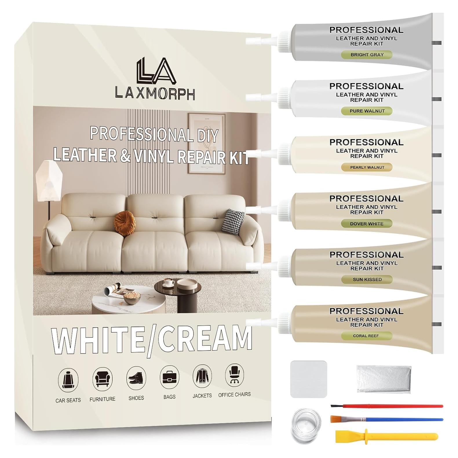 Kit de Reparación de Cuero Laxmorph - Crema, 181g, Muebles y Autos