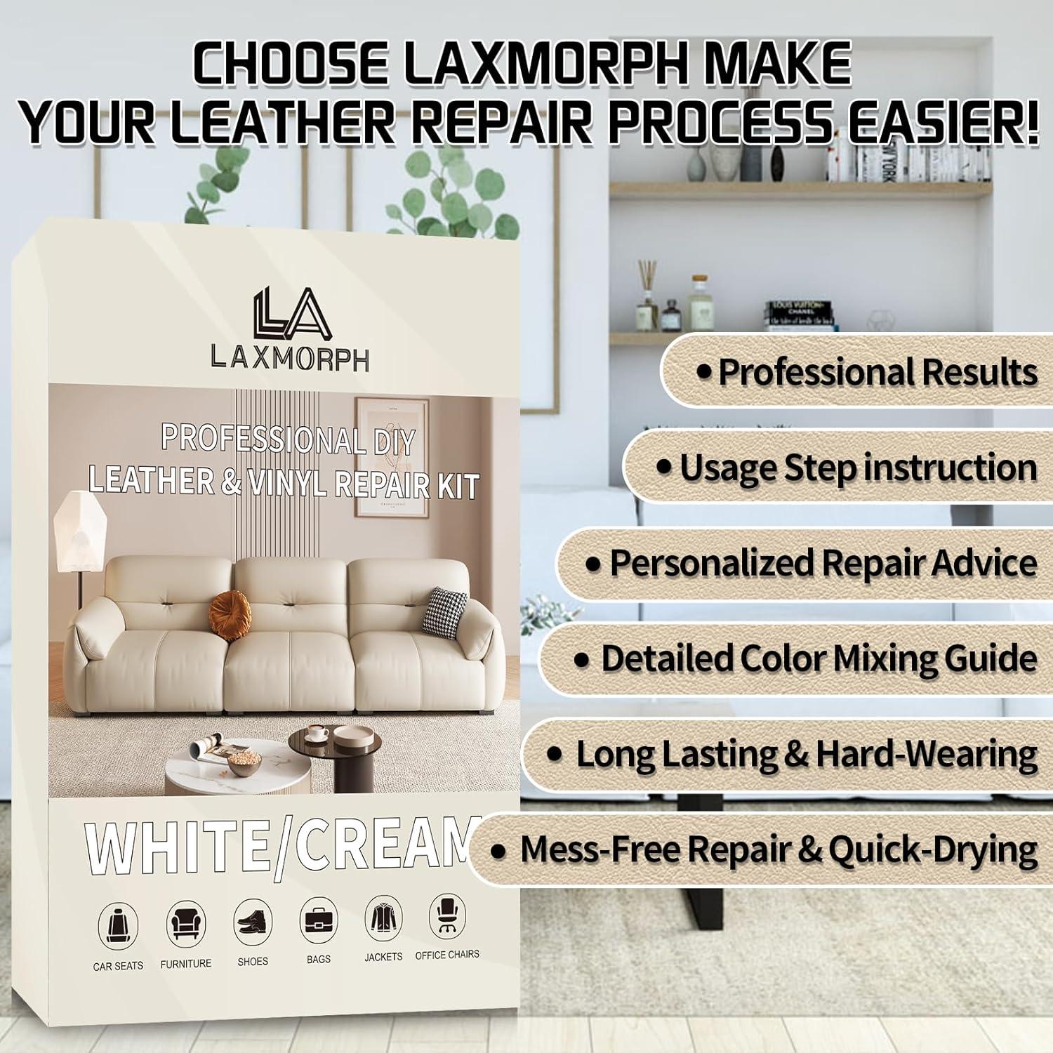 Kit de Reparación de Cuero Laxmorph - Crema, 181g, Muebles y Autos