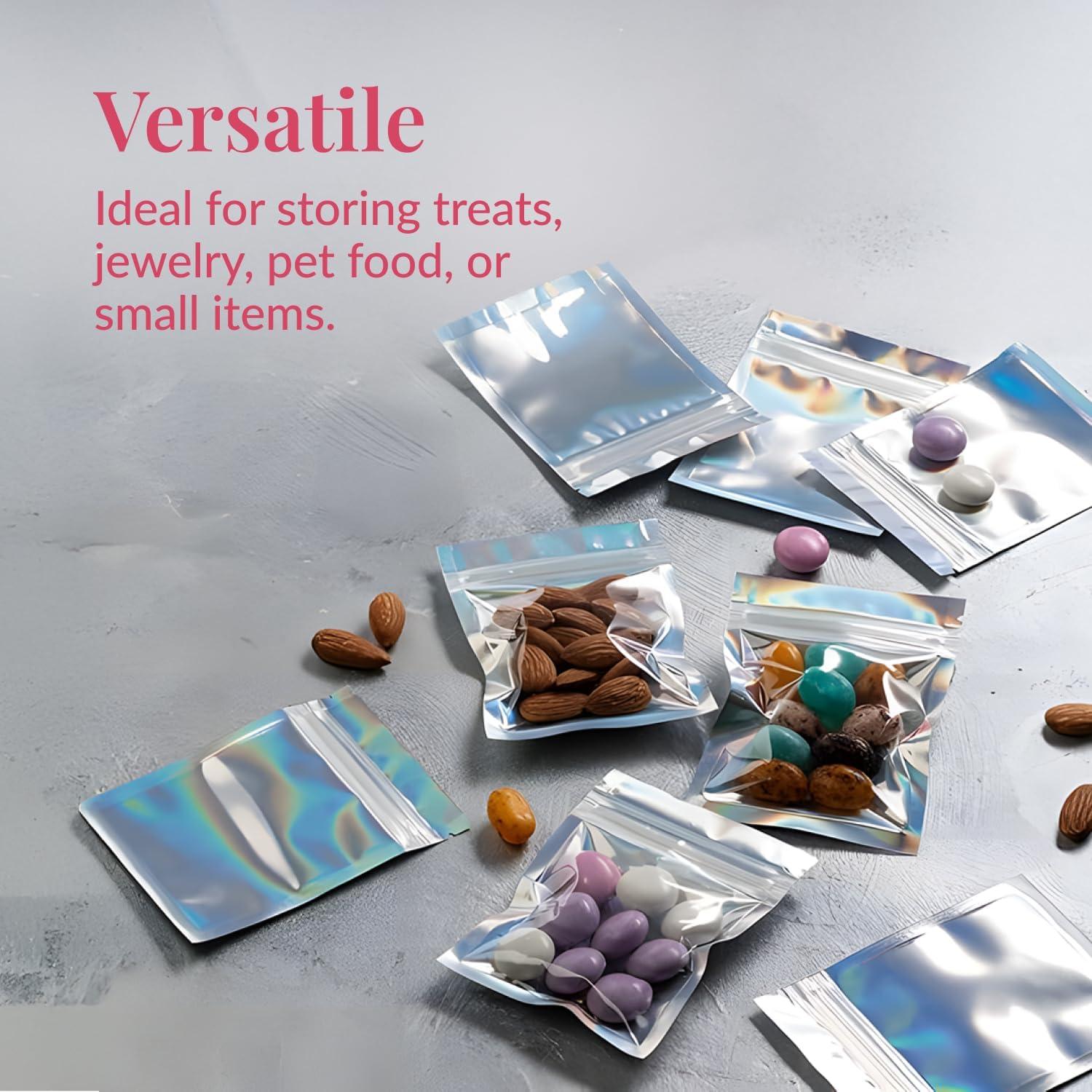 Bolsas Mylar Prestee 10x7.6 cm Holográficas 100 Piezas Resellables