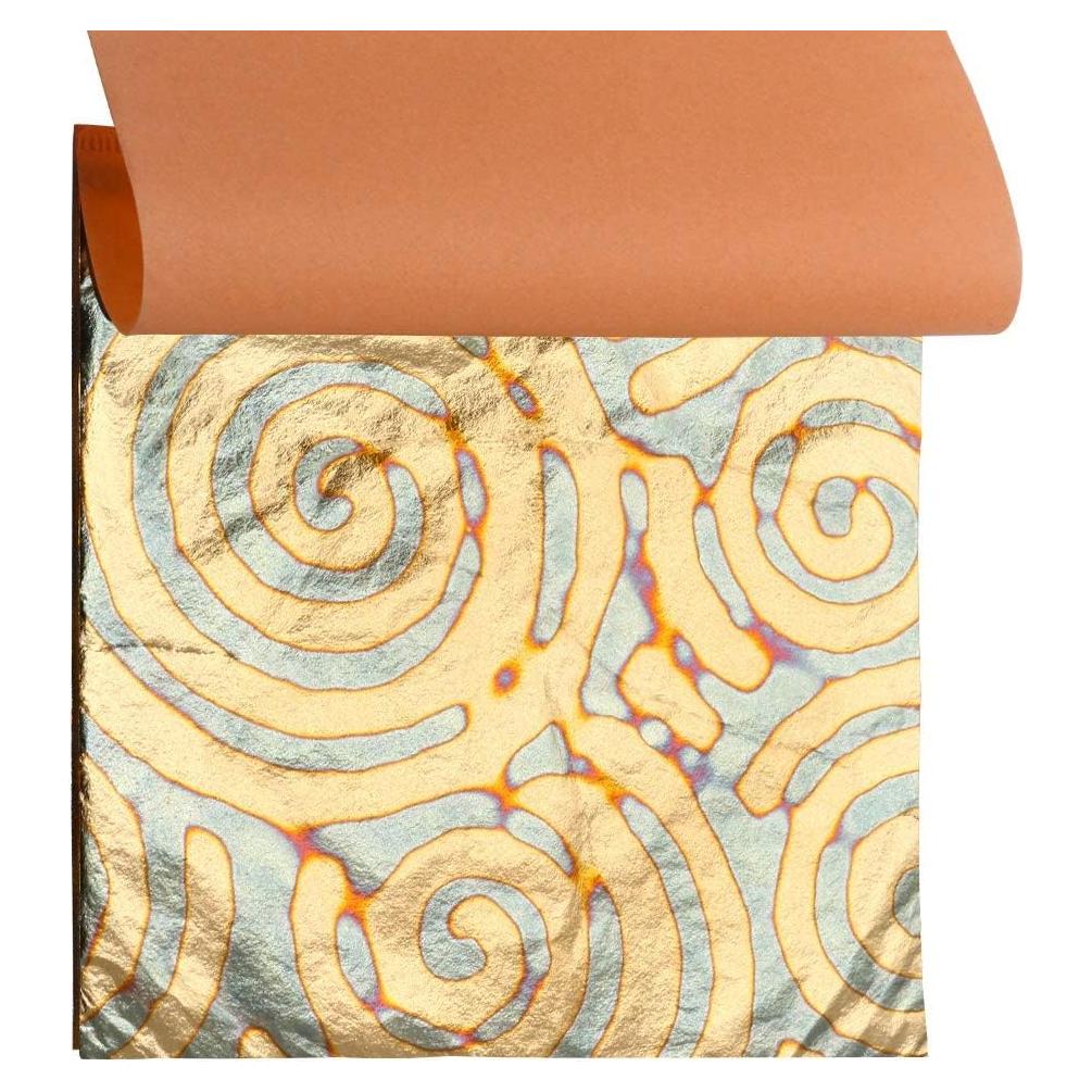 Hojas de Oro Variegada KINNO 25 Hojas 14x14 cm Cobre
