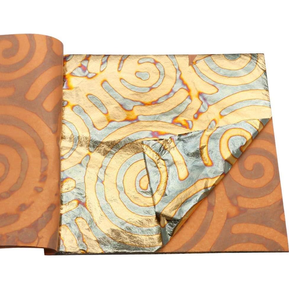 Hojas de Oro Variegada KINNO 25 Hojas 14x14 cm Cobre