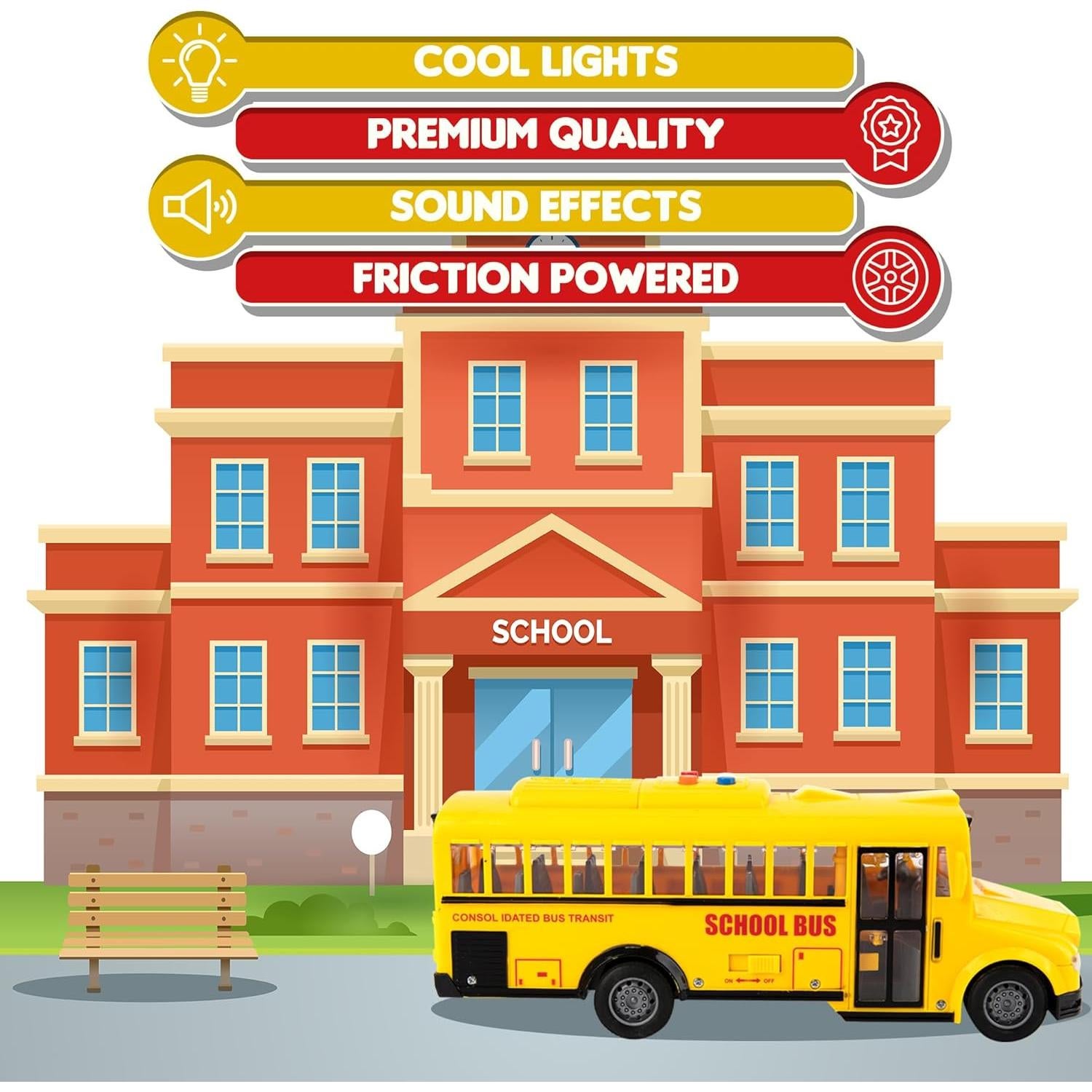 Juguete Autobús Escolar Amarillo ArtCreativity con Sonido y Luces