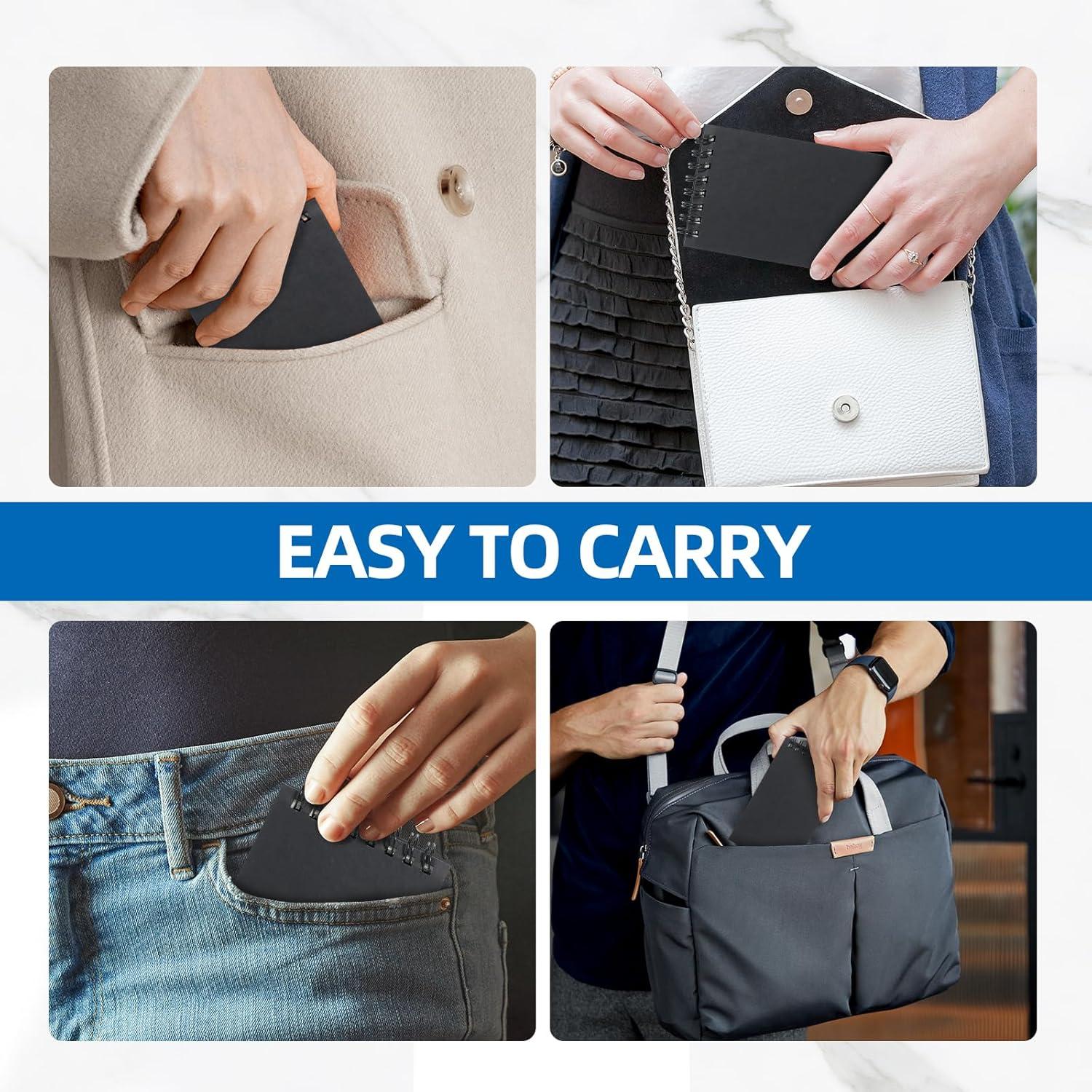 Paquete de 12 cuadernos espirales Wavamawa 3x5 cm rayados