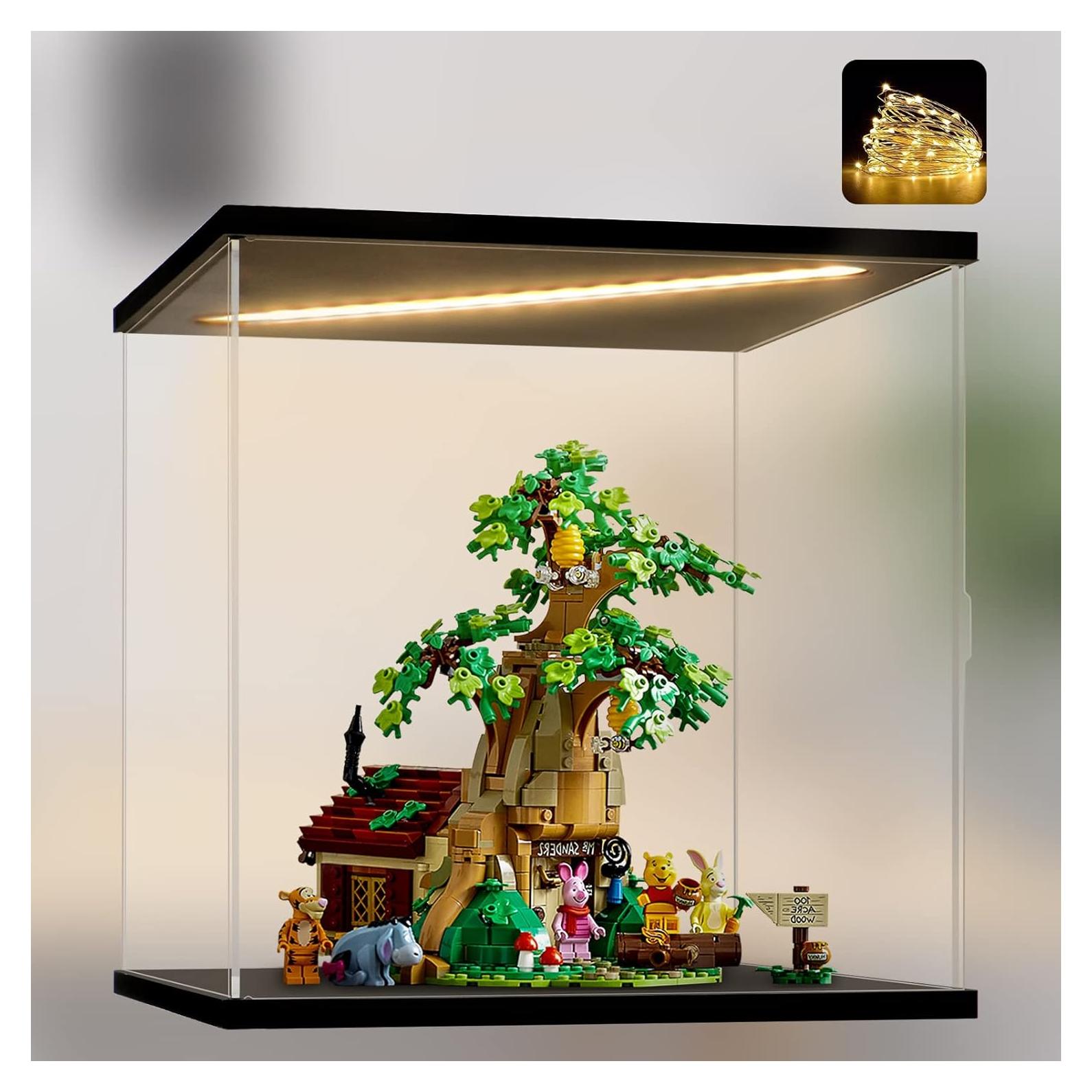 Caja de Exhibición Acrílica Iluminada Naconmlet 30x25x30cm para LEGO Winnie The Pooh