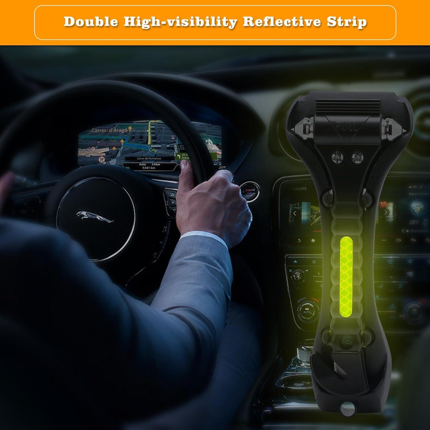 THINKWORK Martillo de Seguridad para Coche 2-en-1 Cortador de Cinturón