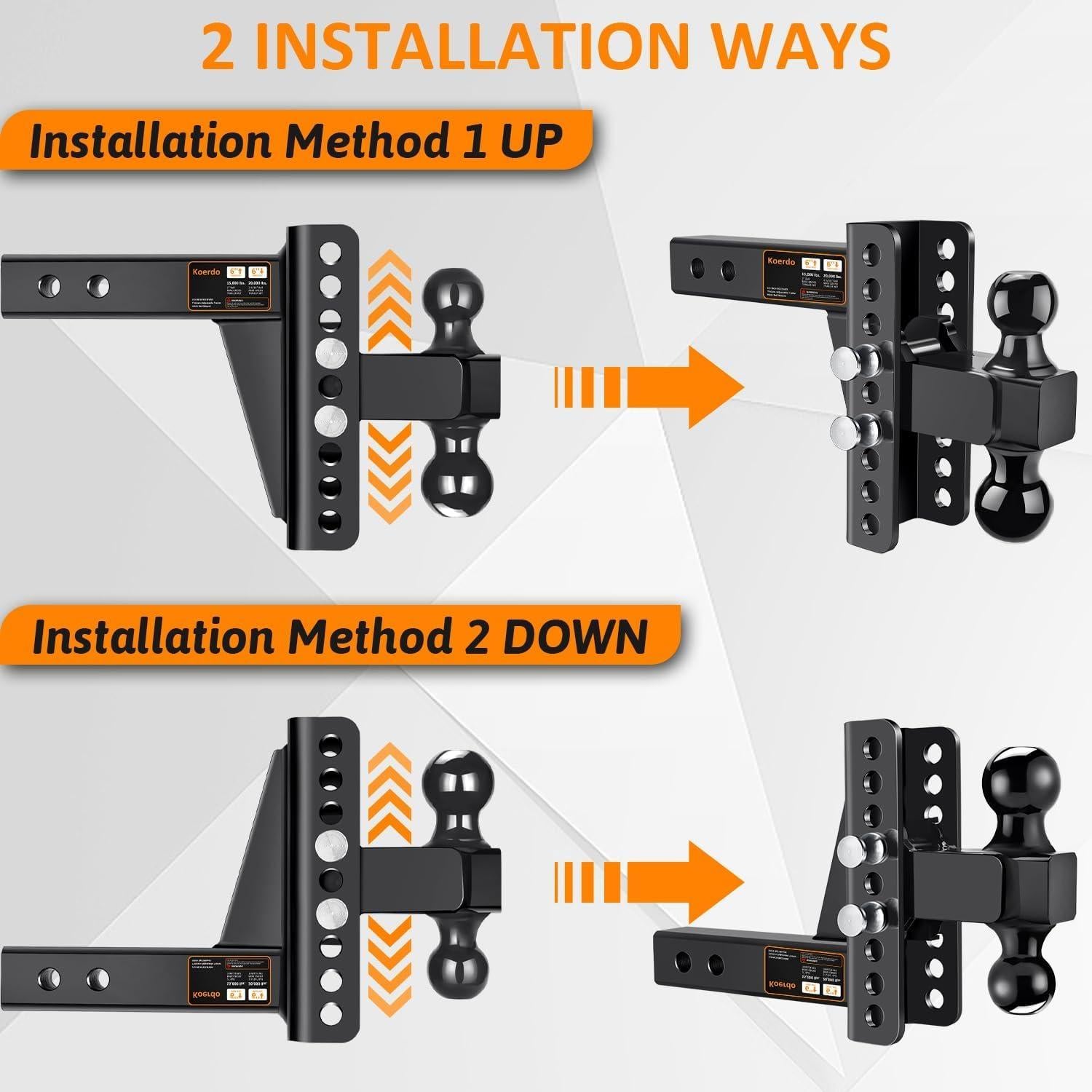Enganche de Remolque Ajustable Koerdo 2" y 2-5/16" 6804 kg