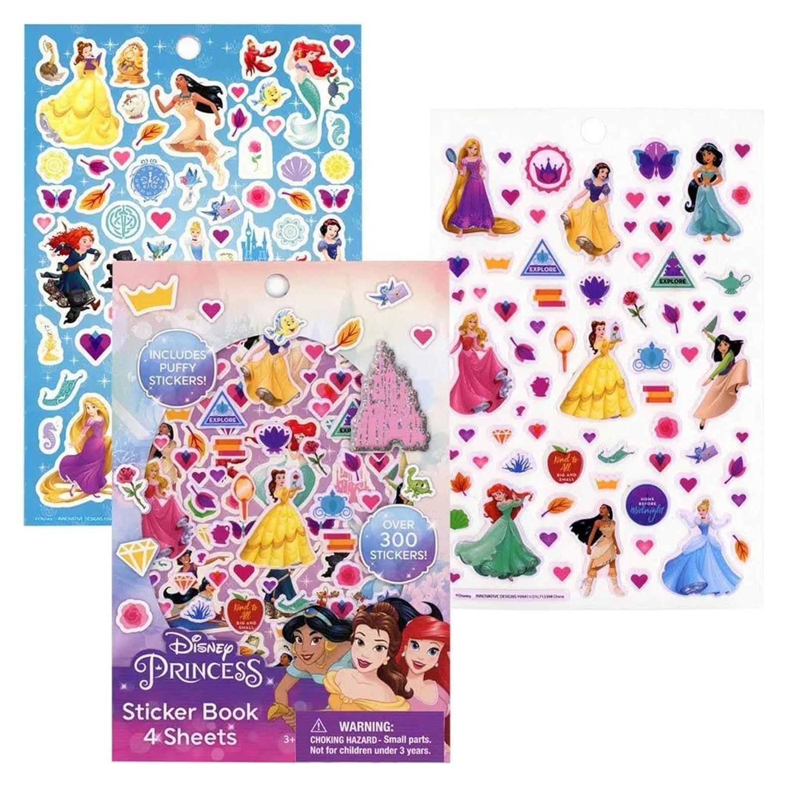 Libro de Pegatinas Princesas Disney - 4 Hojas, 300 Pegatinas