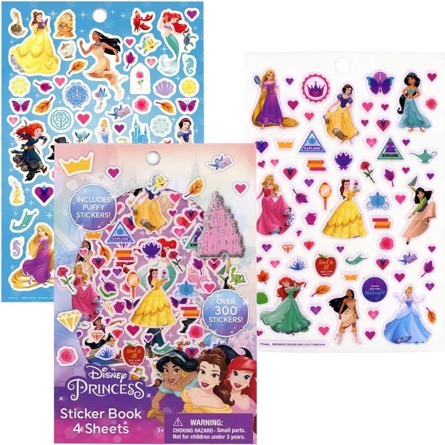 Libro de Pegatinas Princesas Disney - 4 Hojas, 300 Pegatinas