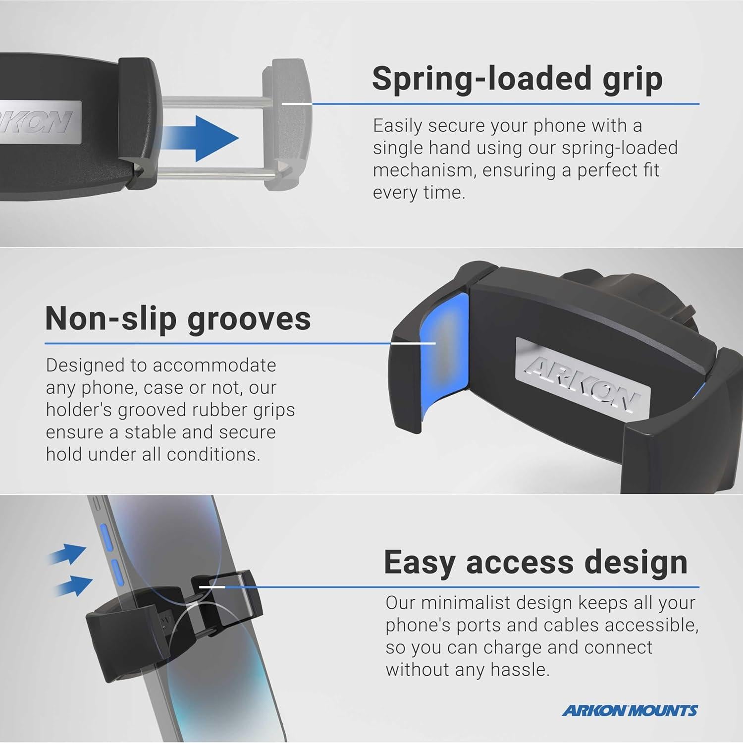 Soporte Ajustable ARKON con Luz de Anillo y Tableta