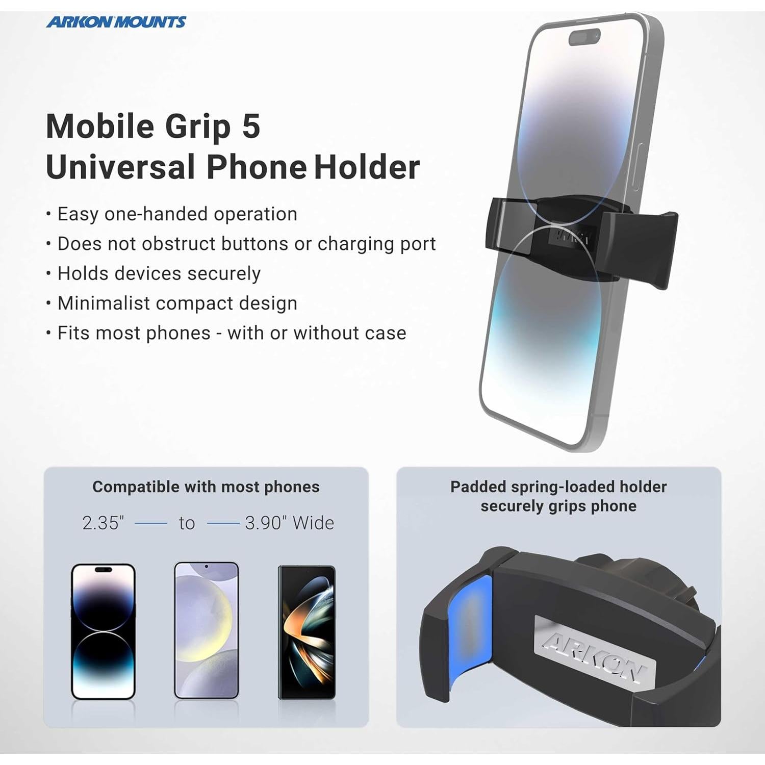 Soporte Ajustable ARKON con Luz de Anillo y Tableta