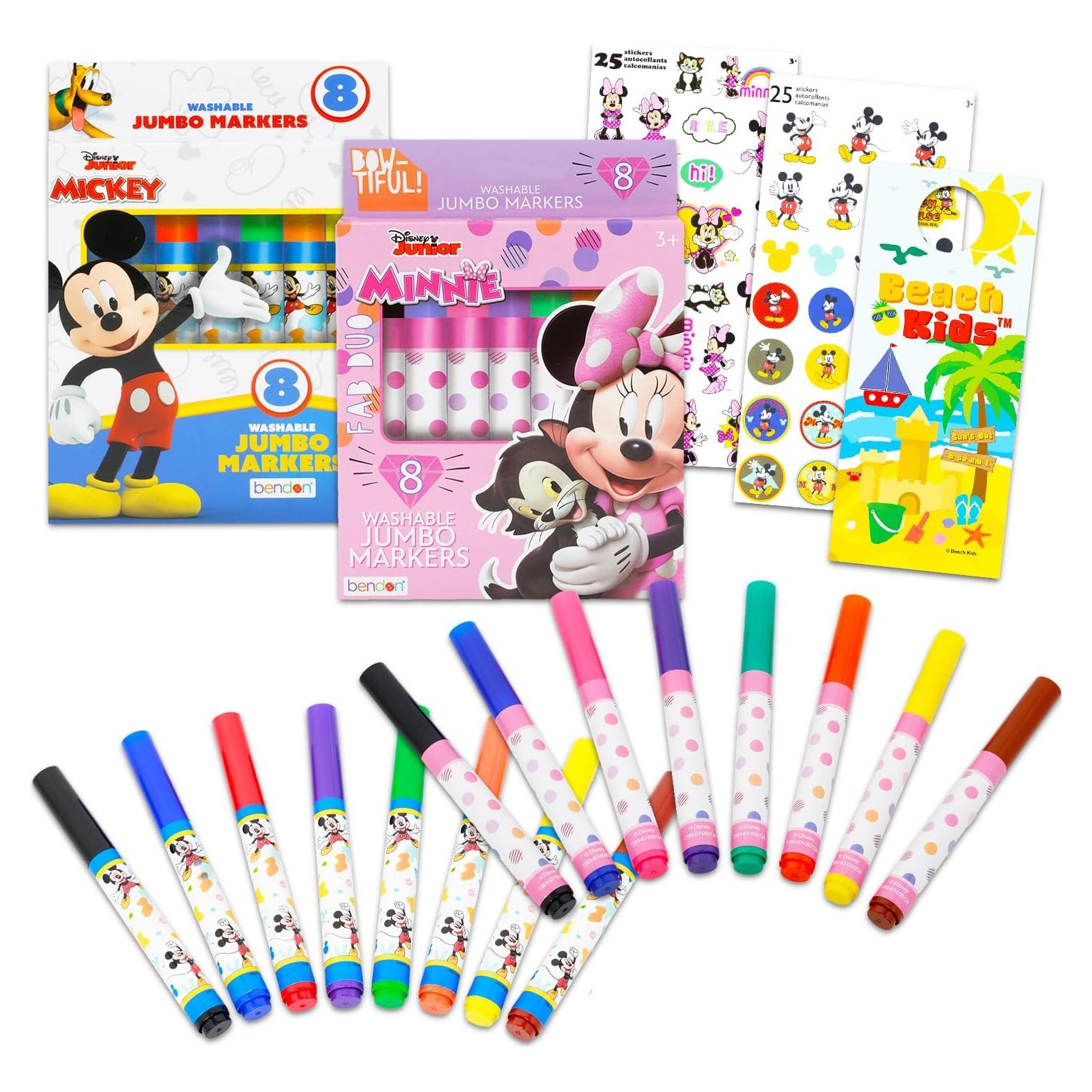 Set de Colorear Disney Mickey y Minnie - 16 Piezas con Marcadores