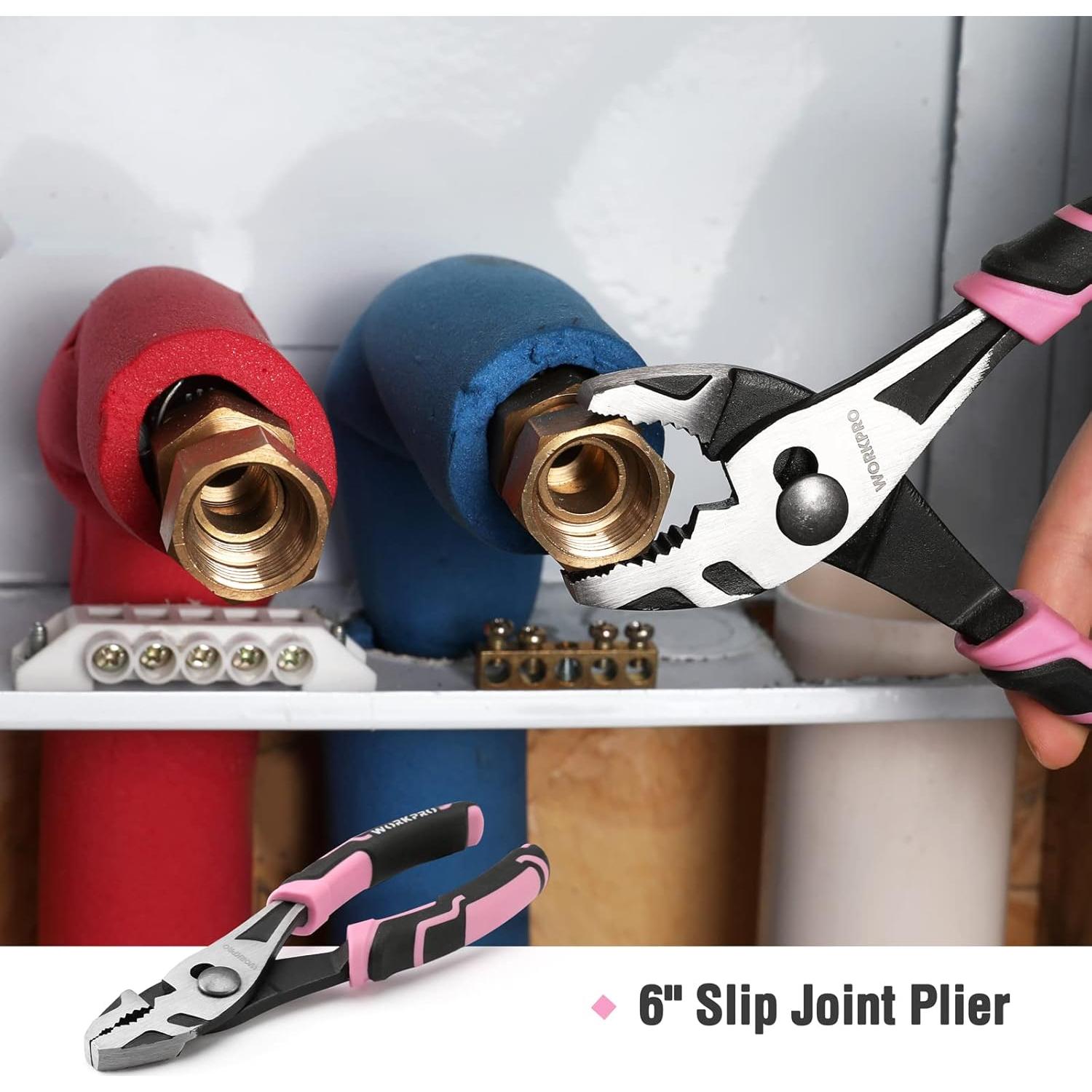 Set de Herramientas Pink 35 Piezas WORKPRO - Caja de Almacenamiento