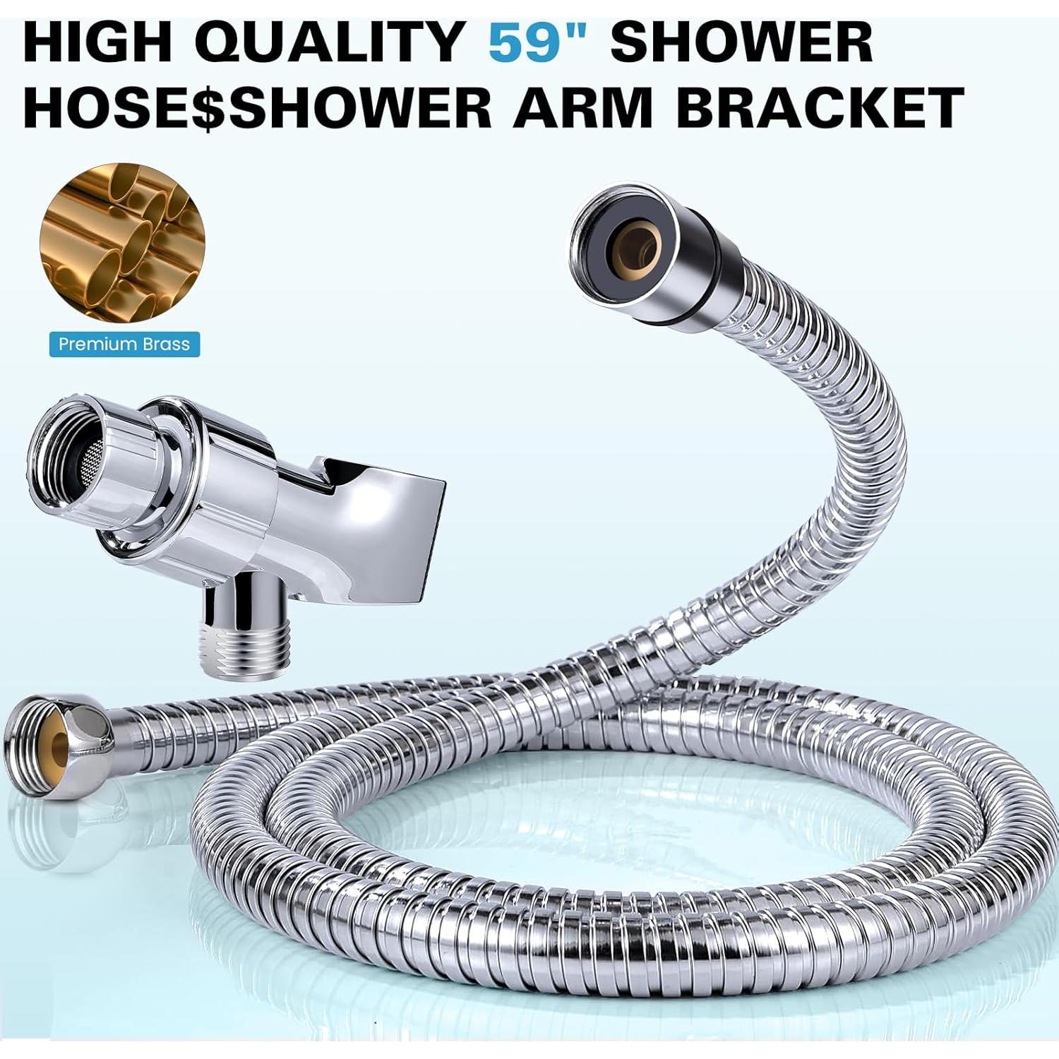 Cabezal de Ducha Filtrado Vphom Alta Presión 3 Paneles 150 cm