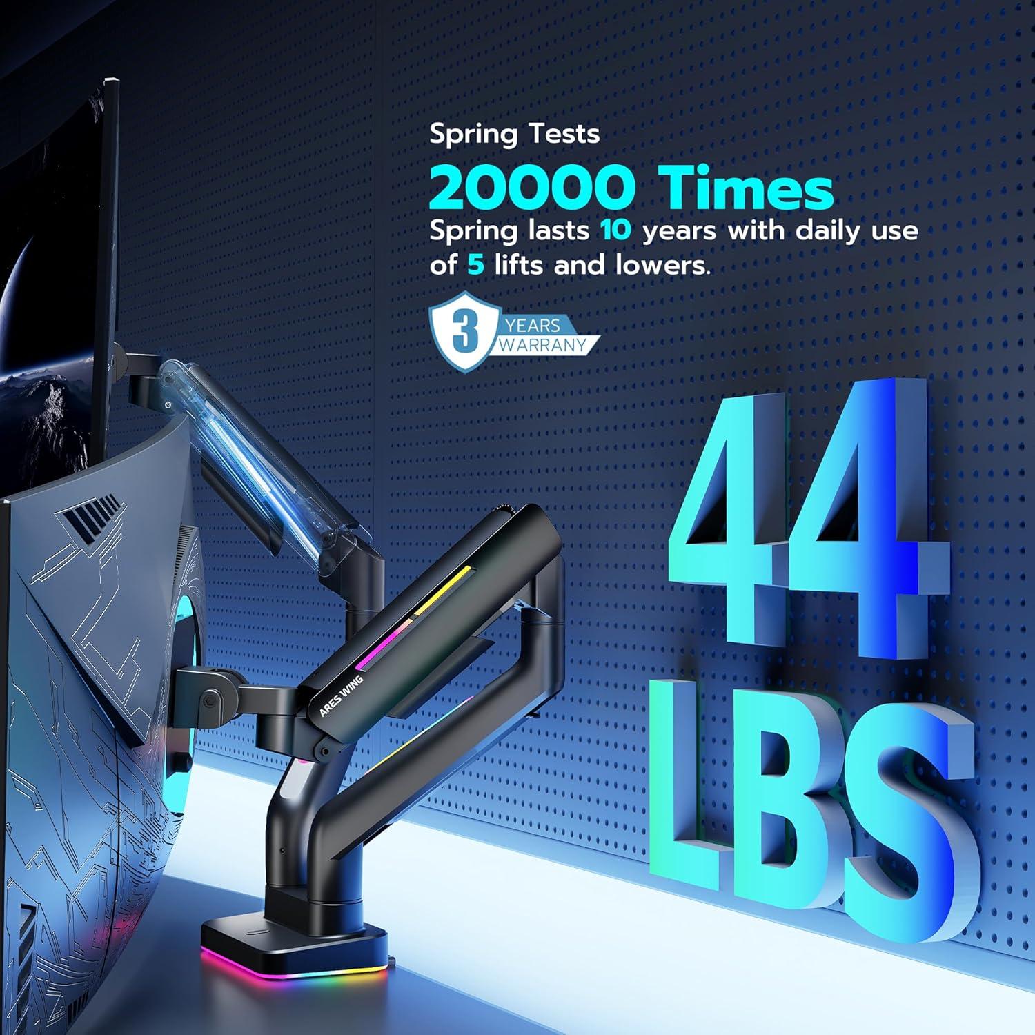 Soporte Doble para Monitor ARES WING 17-35" RGB Ajustable