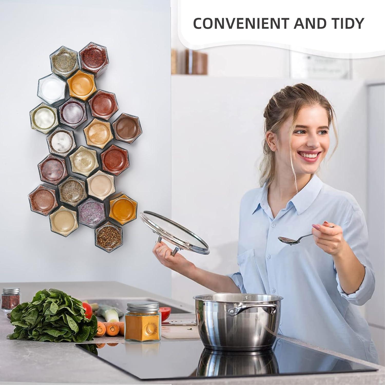 Conjunto de 20 frascos magnéticos Homazing 118ml hexagonales