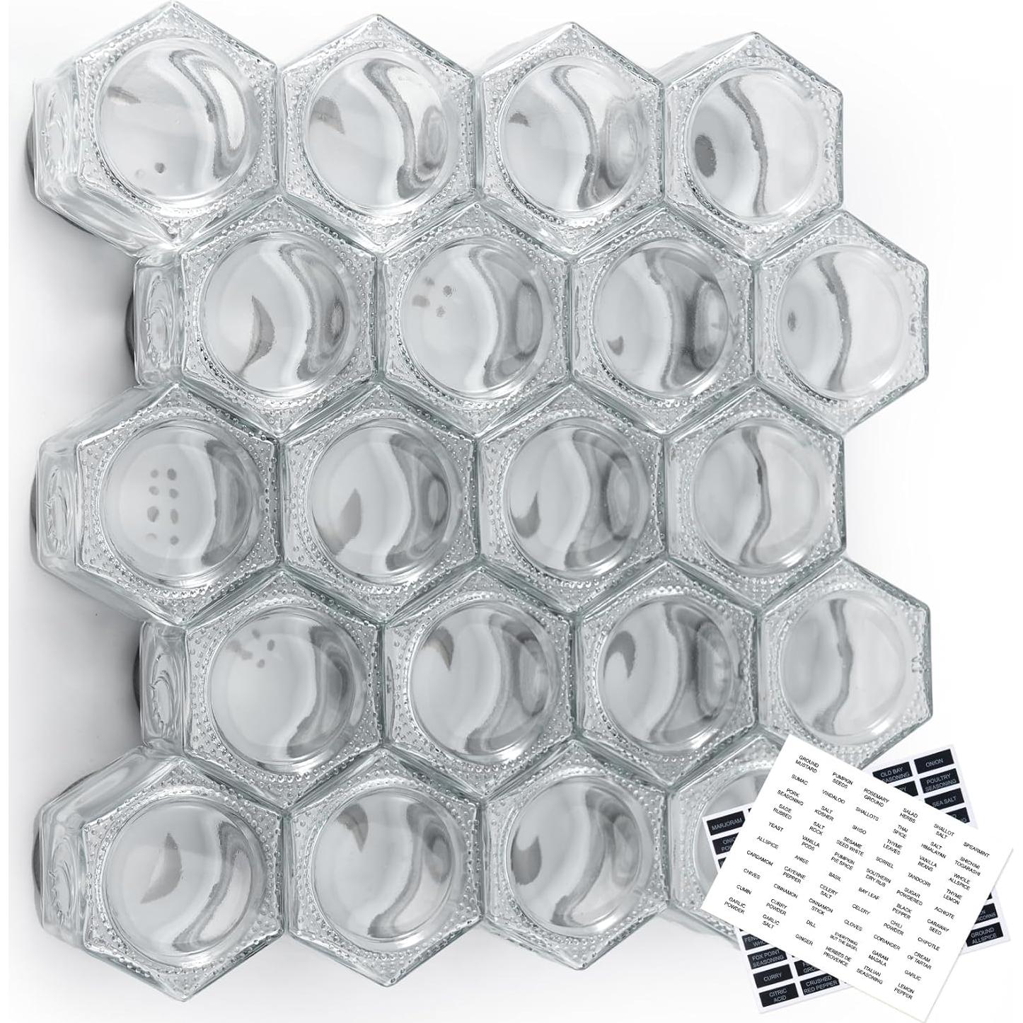 Conjunto de 20 frascos magnéticos Homazing 118ml hexagonales