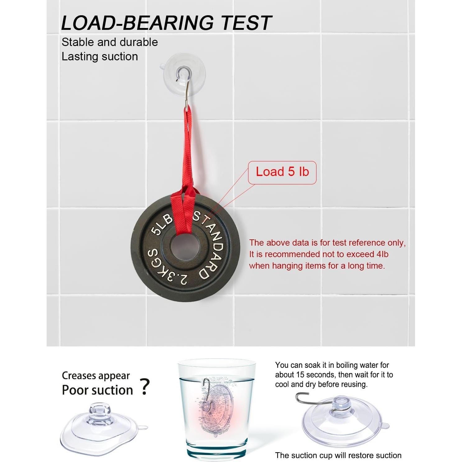 Ganchos de Ventosa LUPYJI 30 Unidades PVC Transparente 4.57 cm