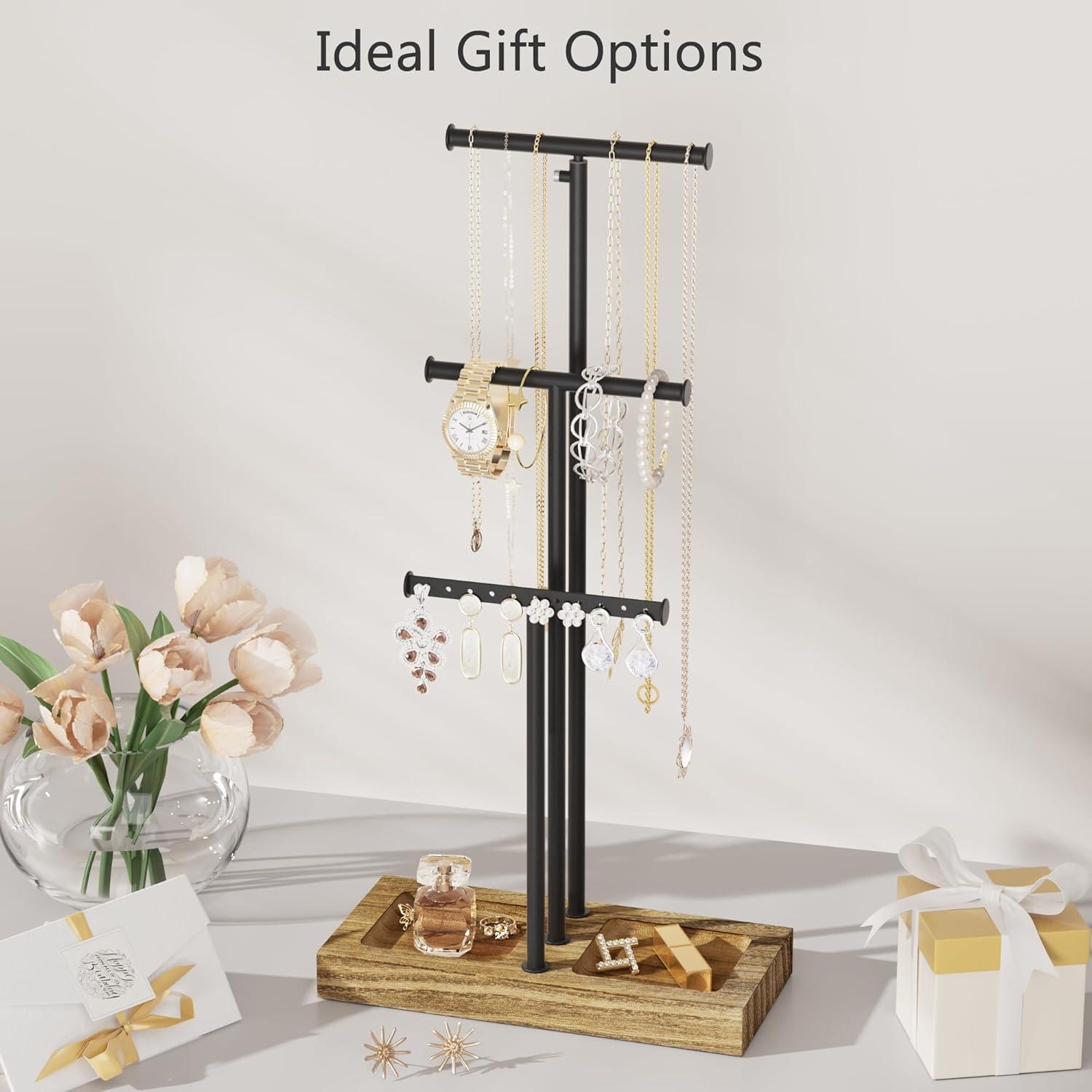 Organizador de Joyería Love-KANKEI 3 Niveles Metal y Madera