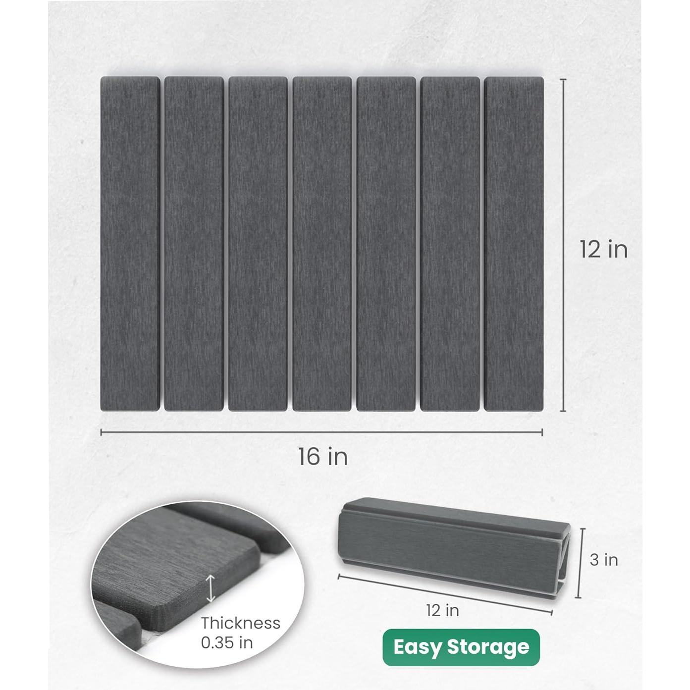 Alfombrilla de Secado de Platos WBahatii 40.6x30.5cm Gris Diatomácea