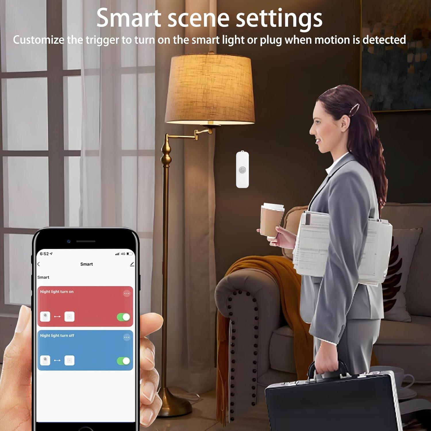 Sensor de Movimiento Infrarrojo QXMH WiFi 6m 128° con App
