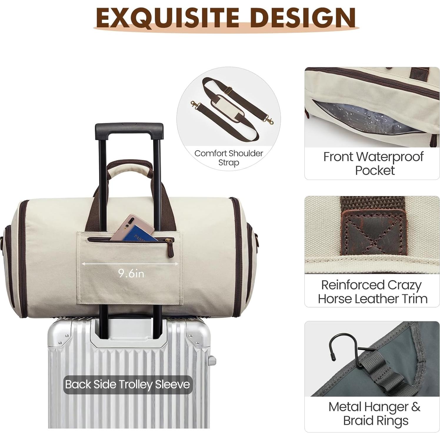 Bolsa de Ropa de Mano S-ZONE 50L Duffle 2 en 1 Unisex