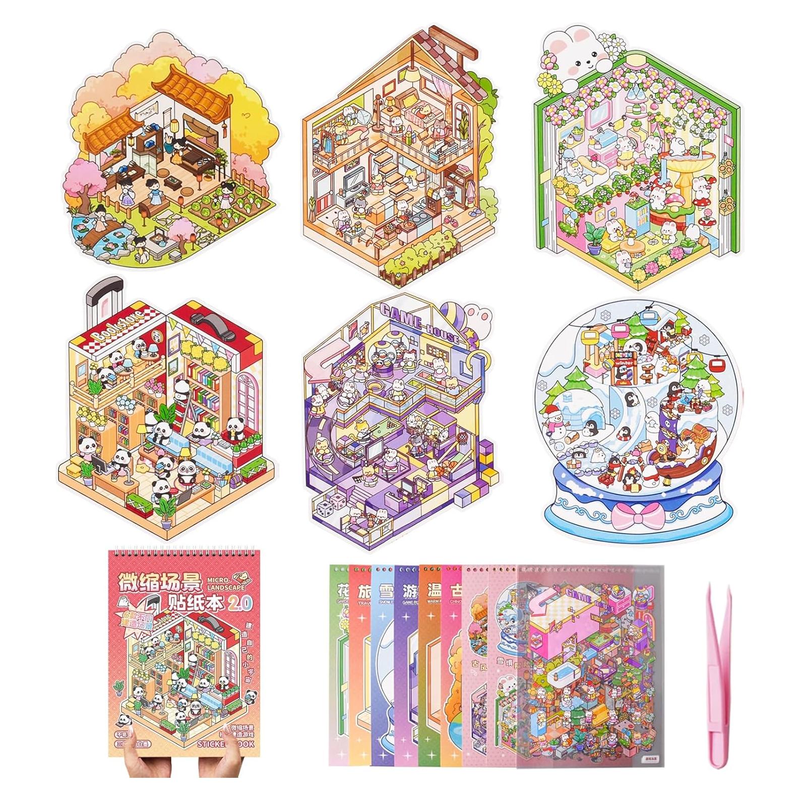 Set de Stickers 3D Aifong - 6 Escenas DIY para Aliviar Estrés